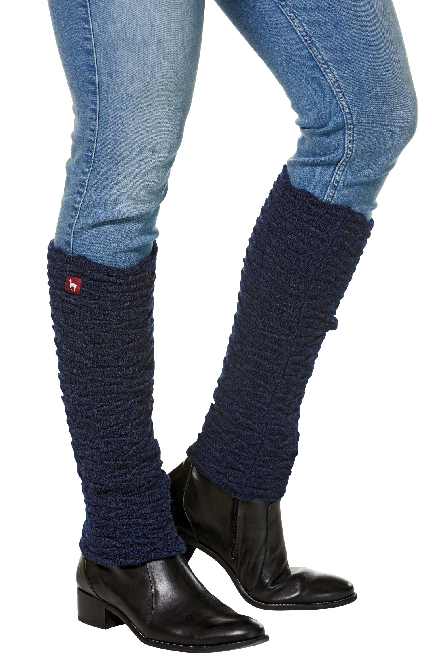 Alpaka Beinstulpen BIESEN aus 100% Baby Alpaka-blau meliert