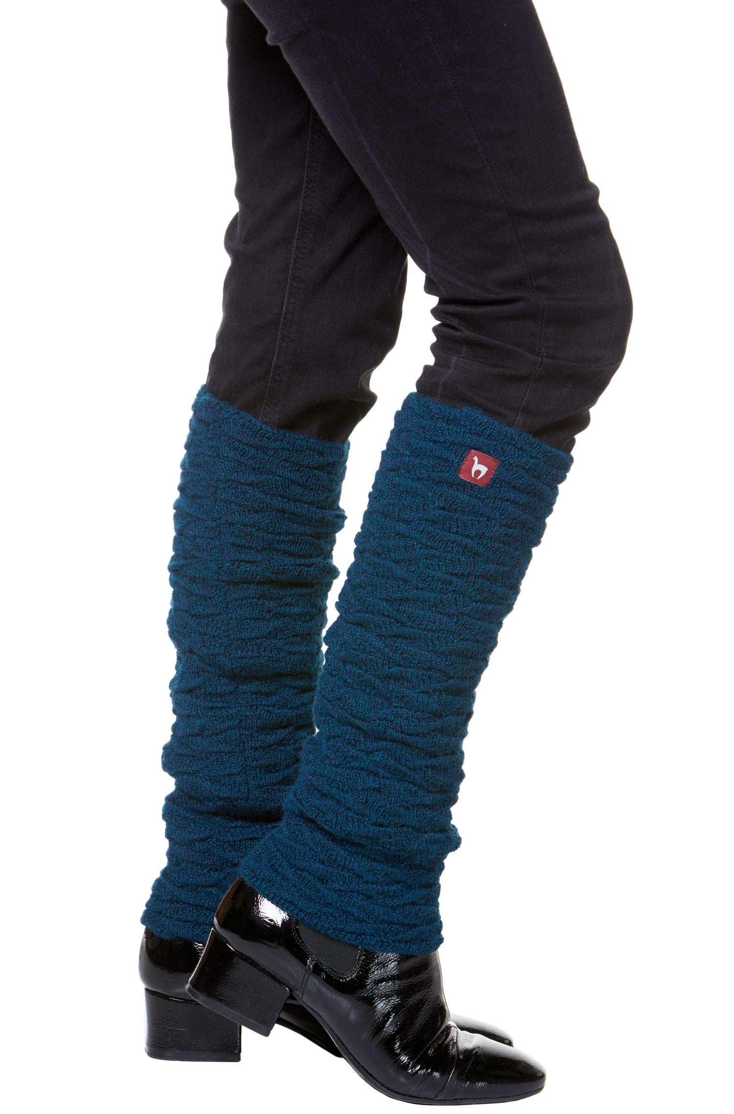 Alpaka Beinstulpen BIESEN aus 100% Baby Alpaka-petrol