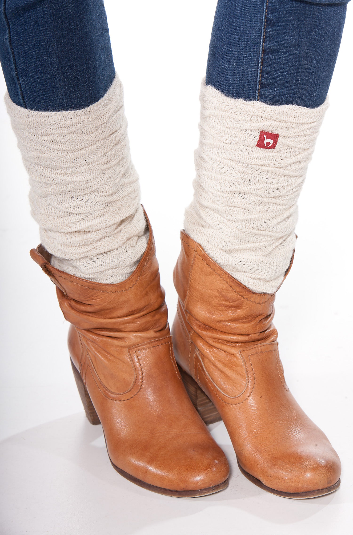 Alpaka Beinstulpen BIESEN aus 100% Baby Alpaka-wollweiss