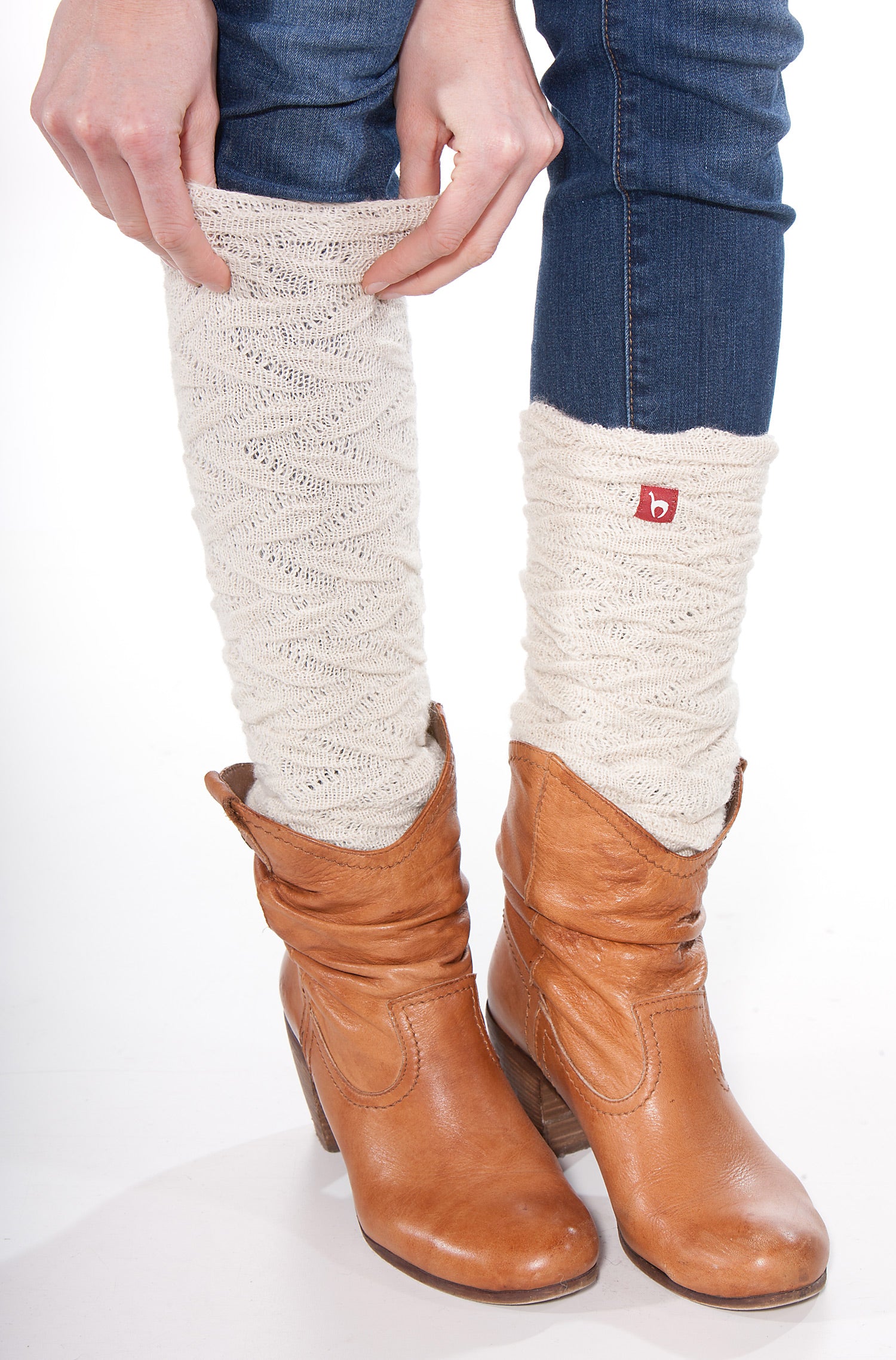 Alpaka Beinstulpen BIESEN aus 100% Baby Alpaka-wollweiss