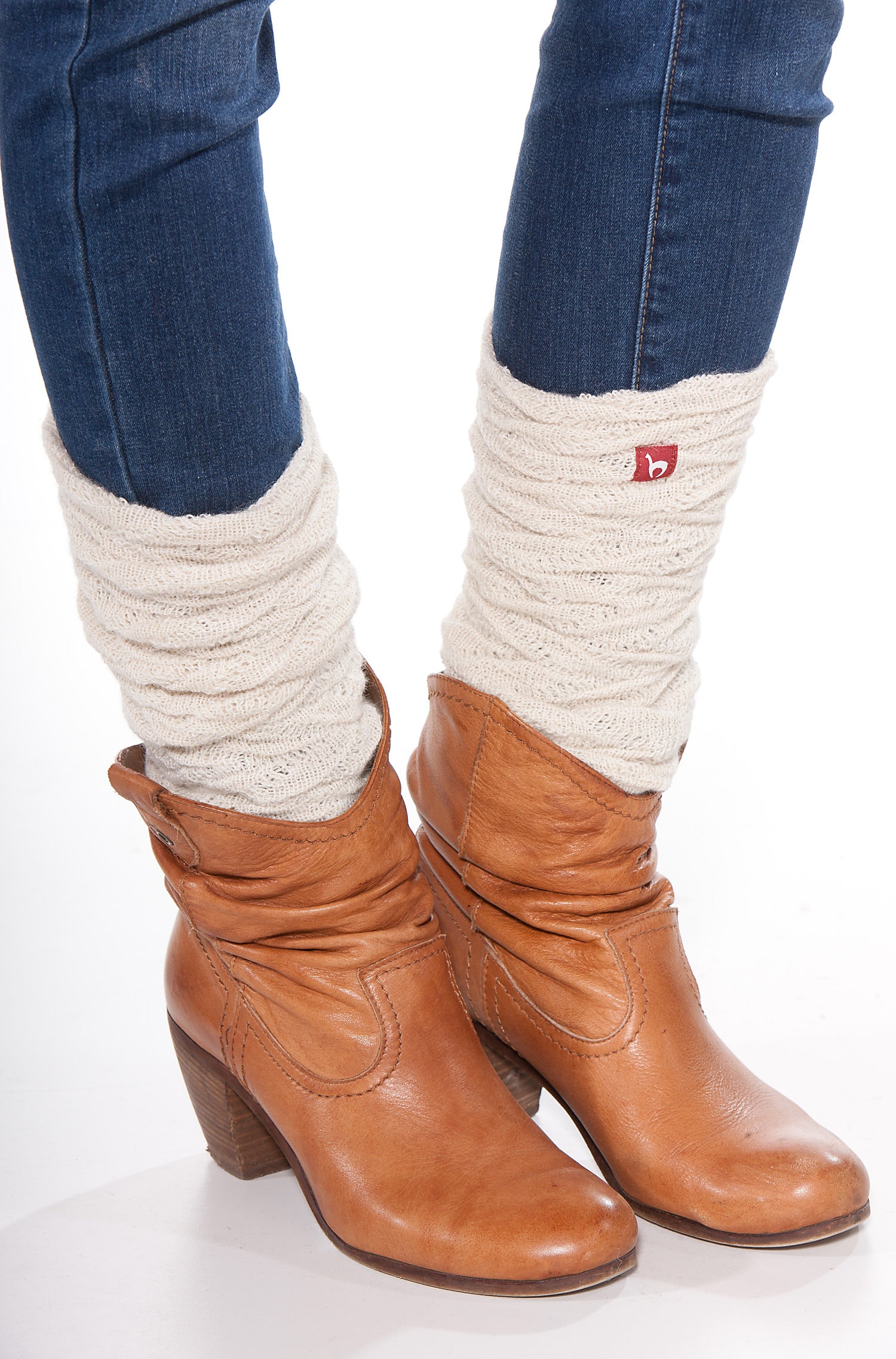 Alpaka Beinstulpen BIESEN aus 100% Baby Alpaka-wollweiss