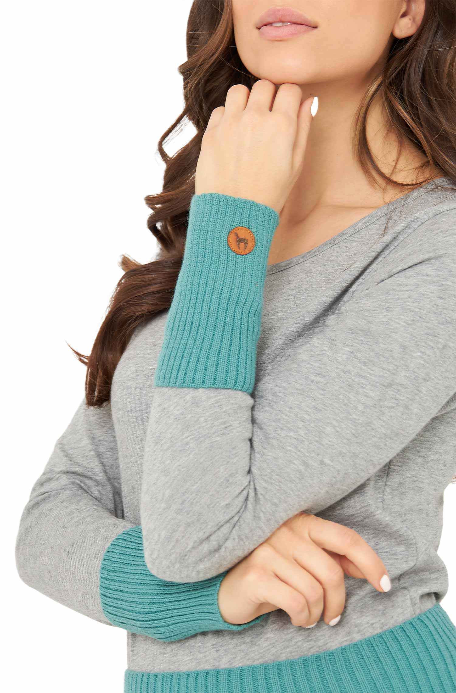 Alpaka Pulswärmer RIPP aus 100% Baby Alpaka-mint