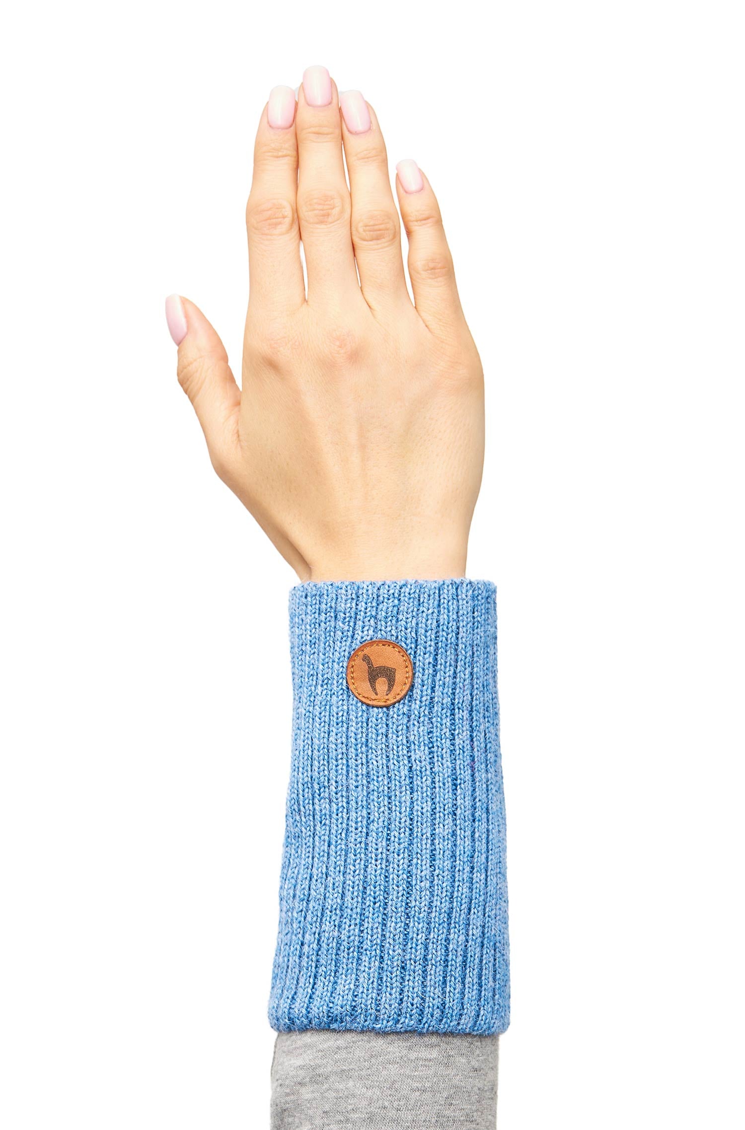 Alpaka Pulswärmer RIPP aus 100% Baby Alpaka-sky blue