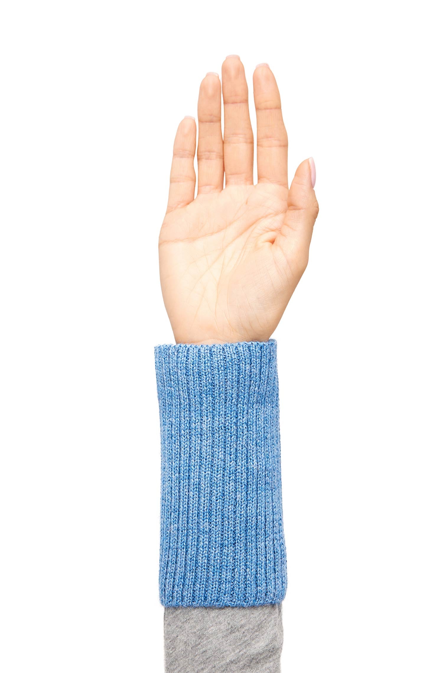 Alpaka Pulswärmer RIPP aus 100% Baby Alpaka-sky blue