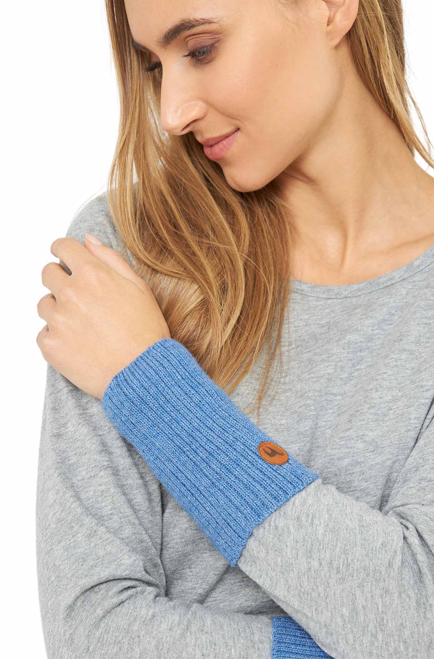 Alpaka Pulswärmer RIPP aus 100% Baby Alpaka-sky blue
