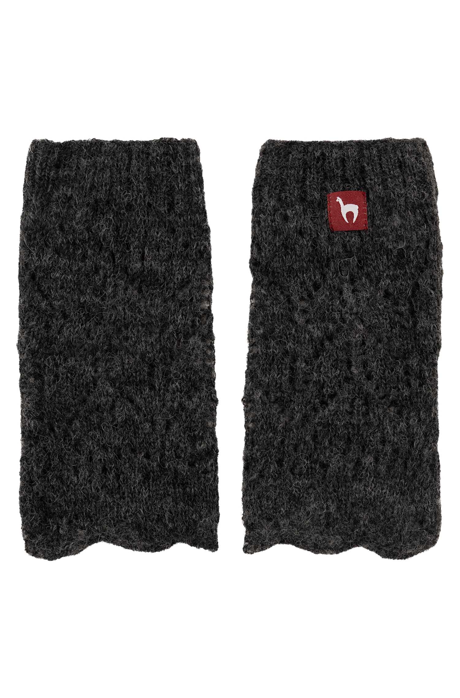 Alpaka Pulswärmer HADIA aus 55% Baby Alpaka & 26% Merino-anthrazit
