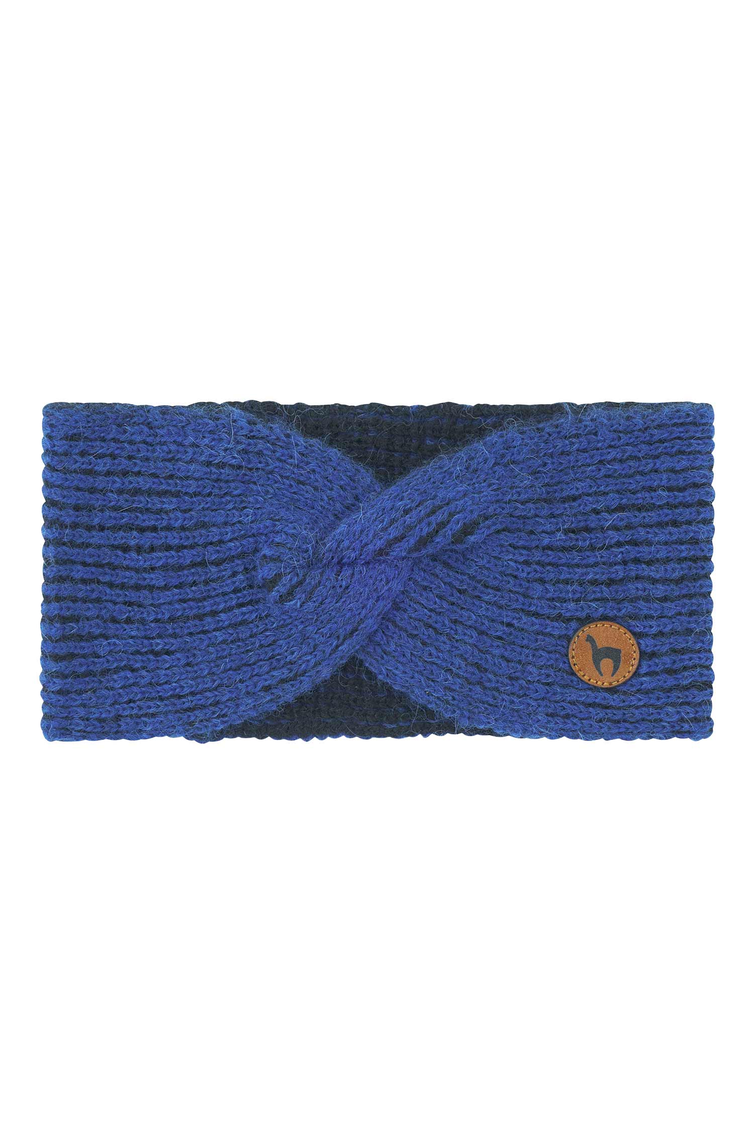 Stirnband MARINO mit Twist-blau/schwarz