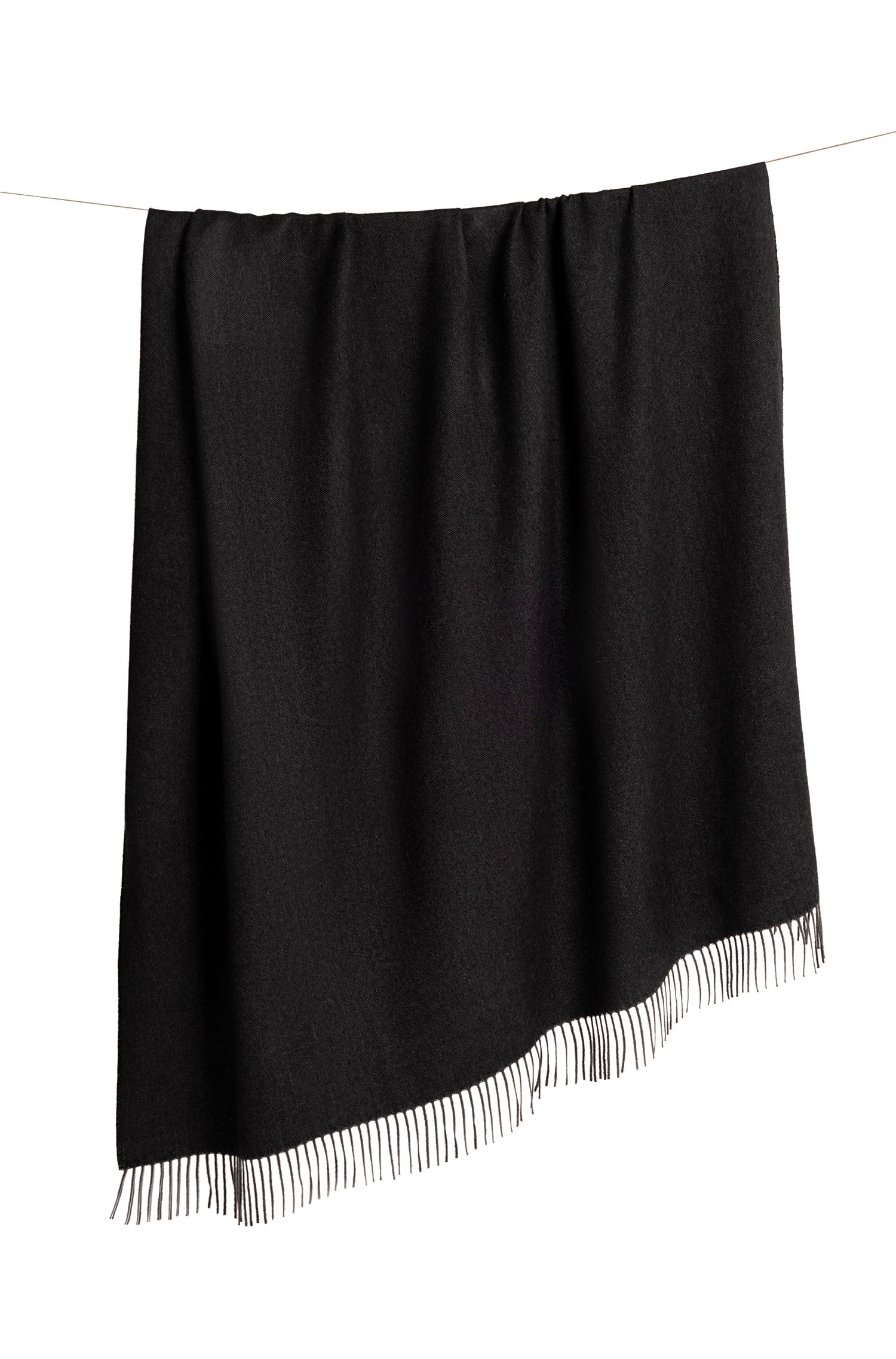 Alpaka Tages Decke FISCHGRAT aus 100% Baby Alpaka-schwarz/braun