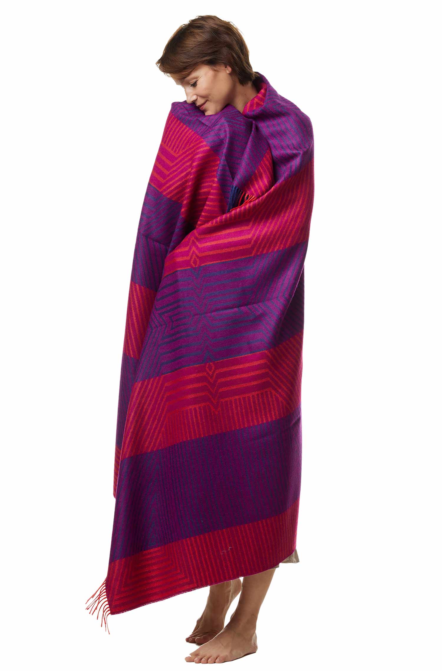 Alpaka Decke ENCASA aus 100% Baby Alpaka-rot