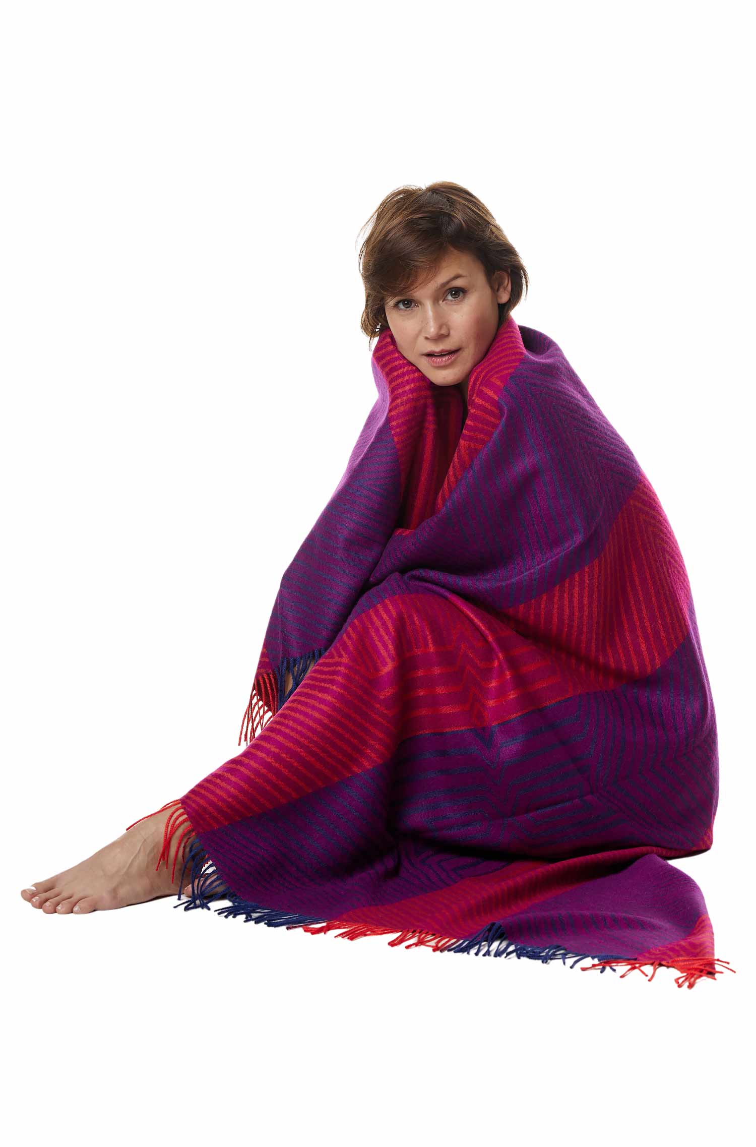 Alpaka Decke ENCASA aus 100% Baby Alpaka-rot