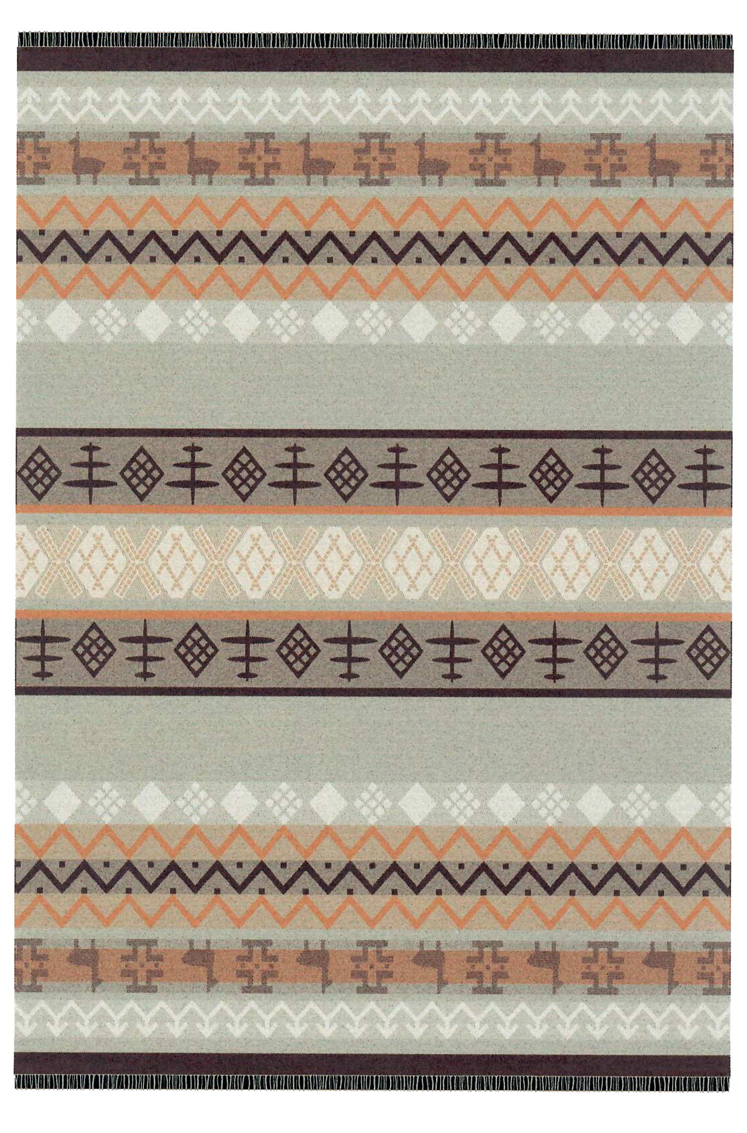 Alpaka Decke CAMINO aus 100% Baby Alpaka-stein/mokka