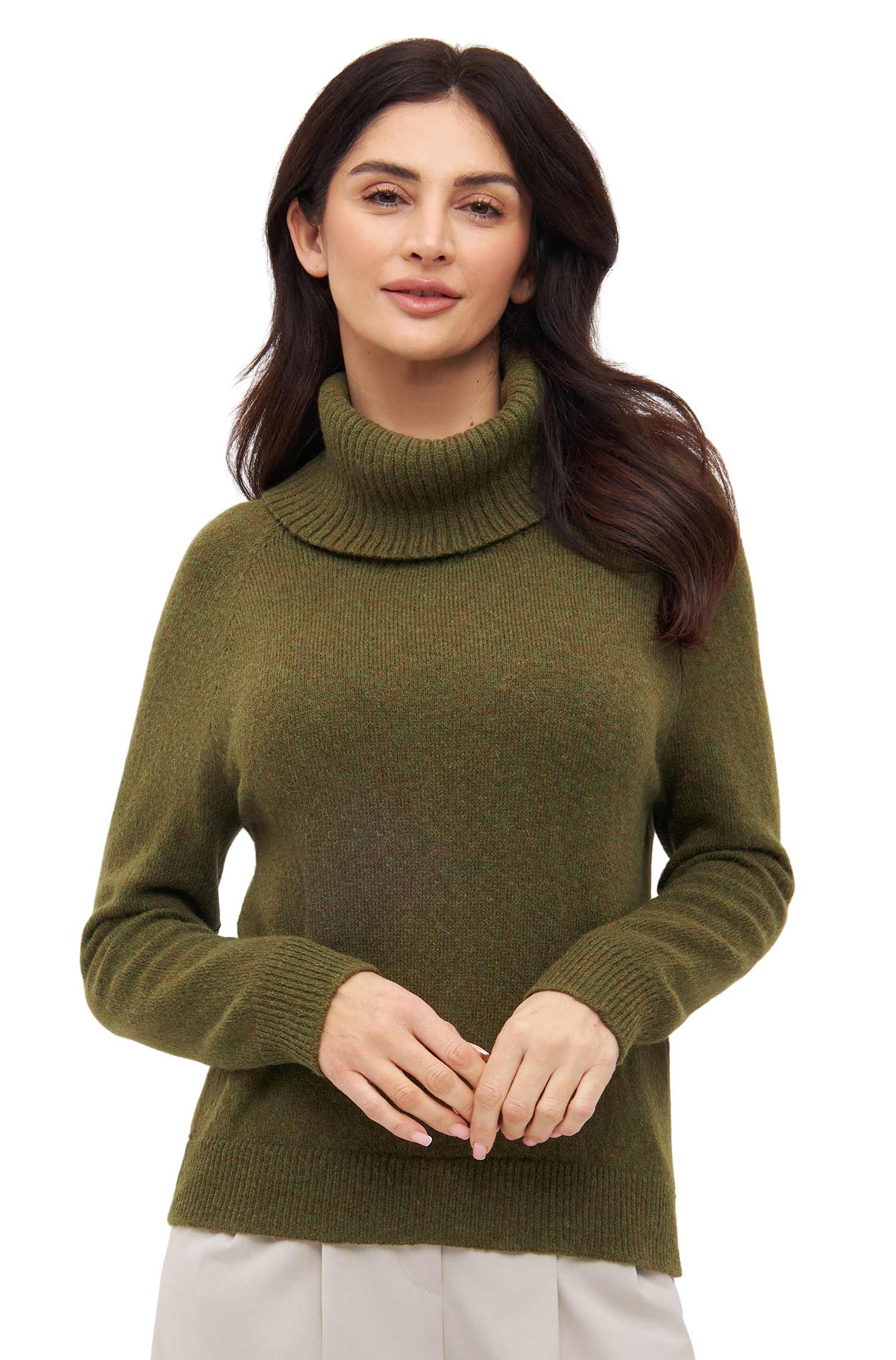 Alpaka Rollkragenpullover COLORES ANDEN-olivgrün