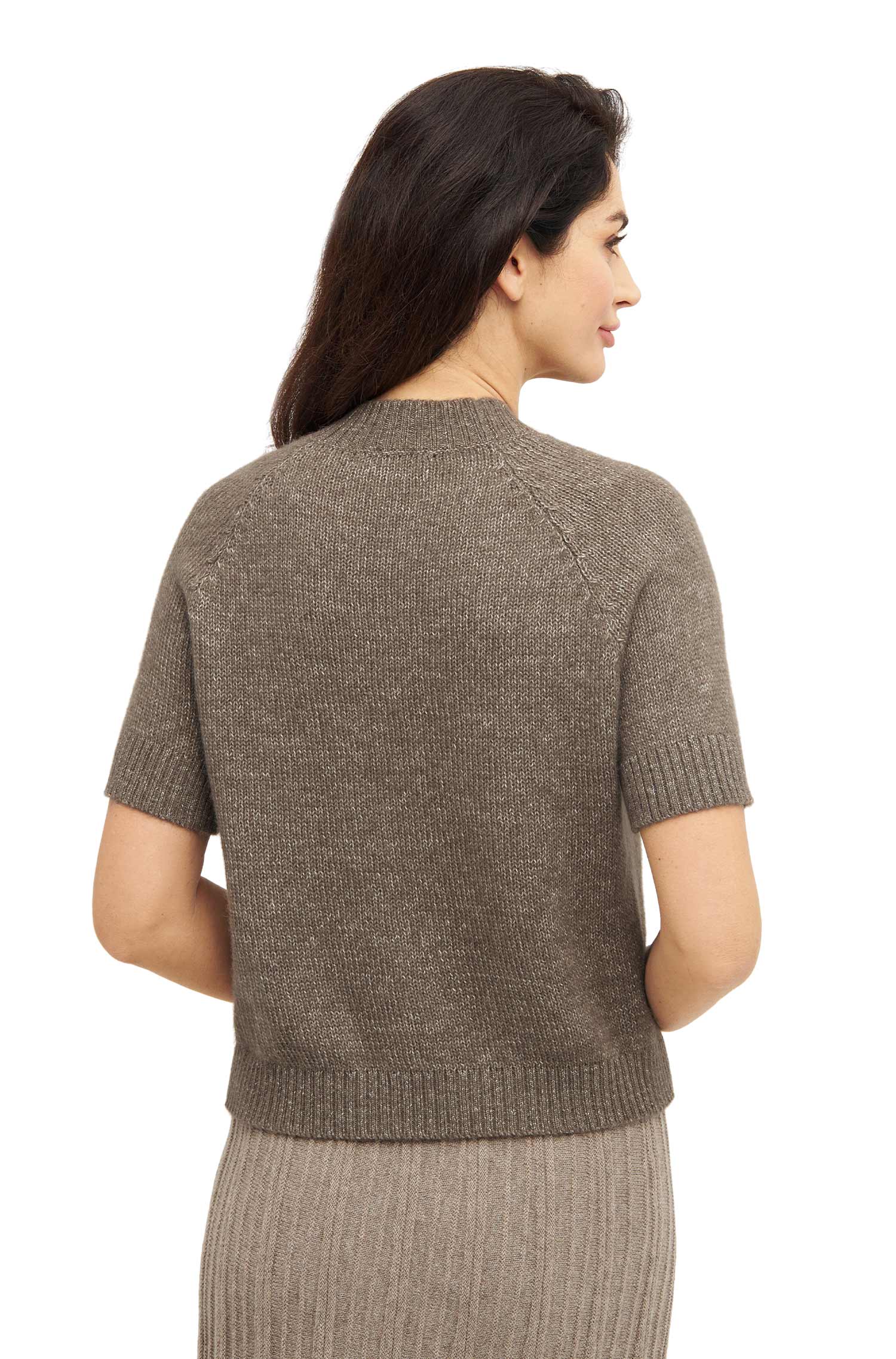 Alpaka Kurzarm-Pullover PACA-taupe
