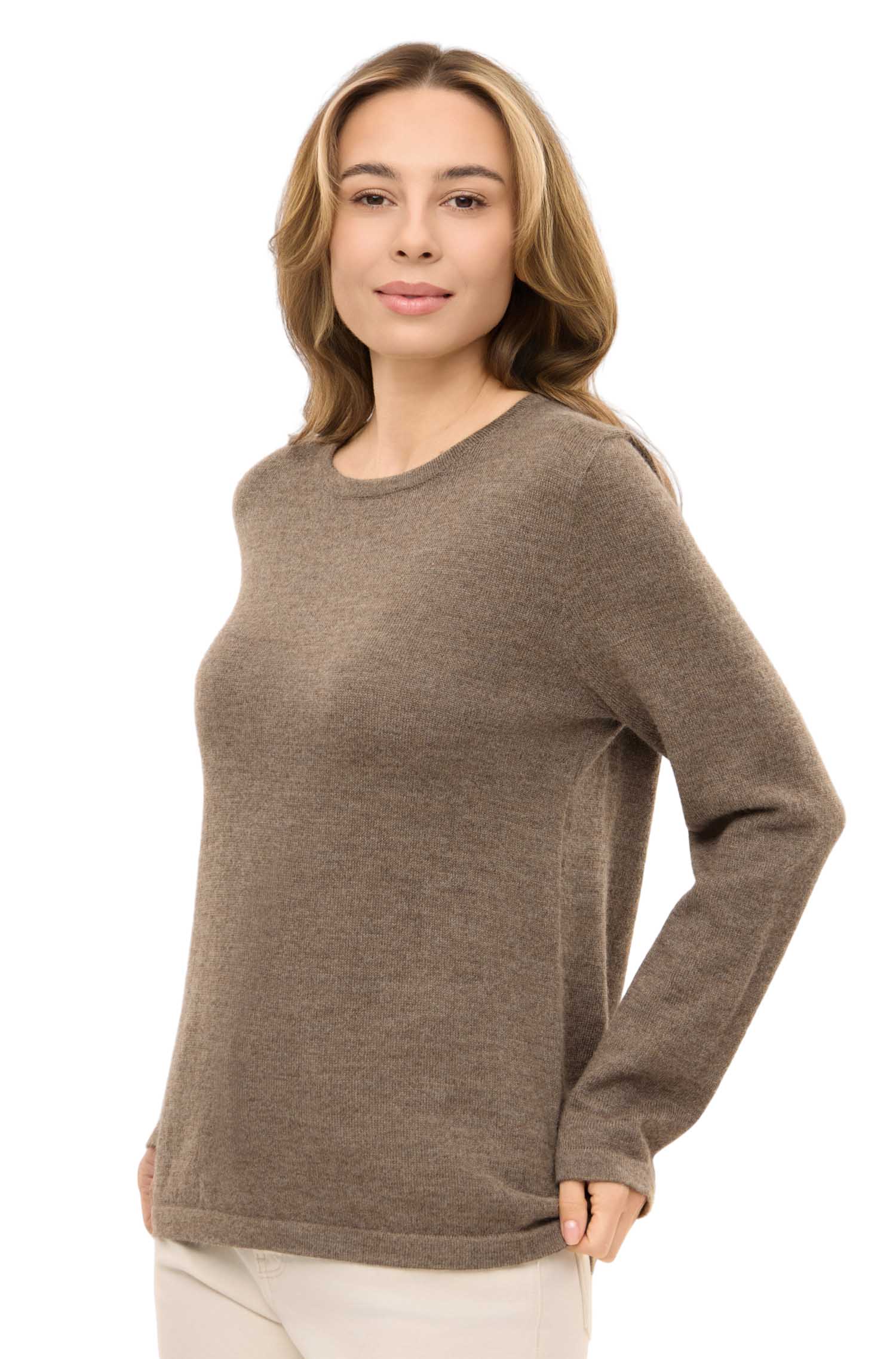 Alpaka Damen Pullover APUSENTIAL-kakao