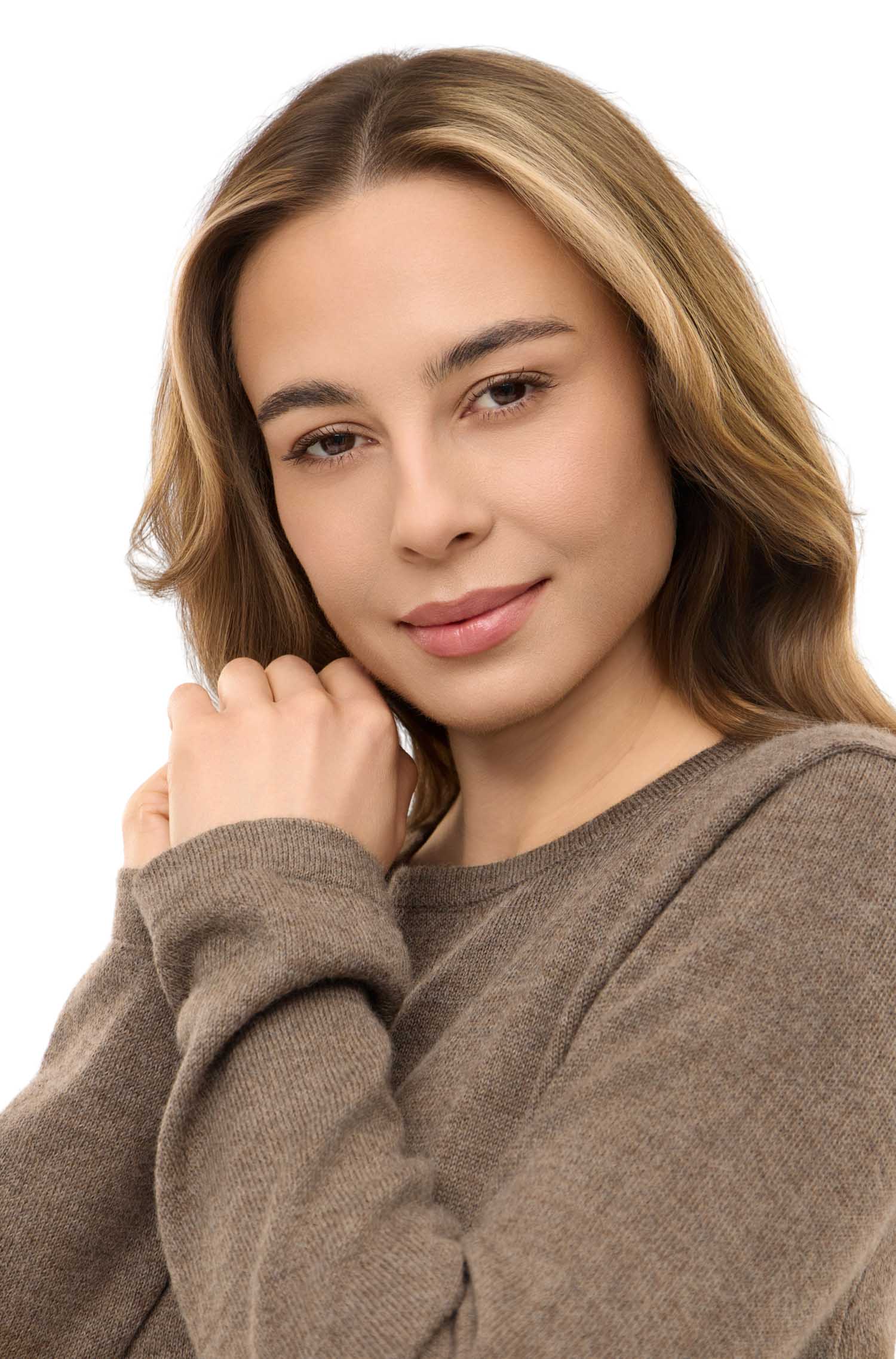 Alpaka Damen Pullover APUSENTIAL-kakao