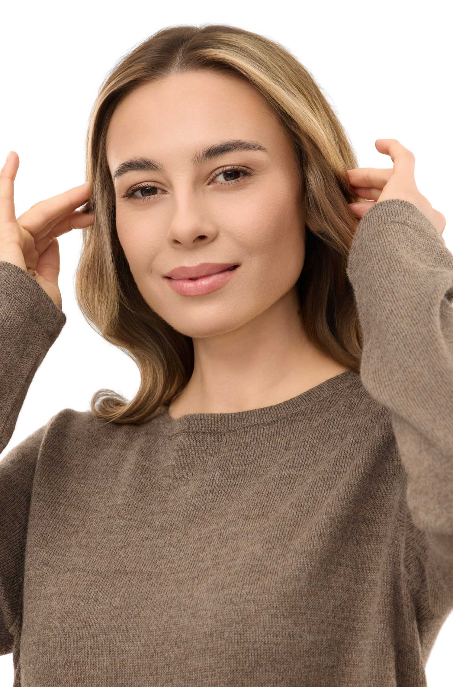 Alpaka Damen Pullover APUSENTIAL-kakao