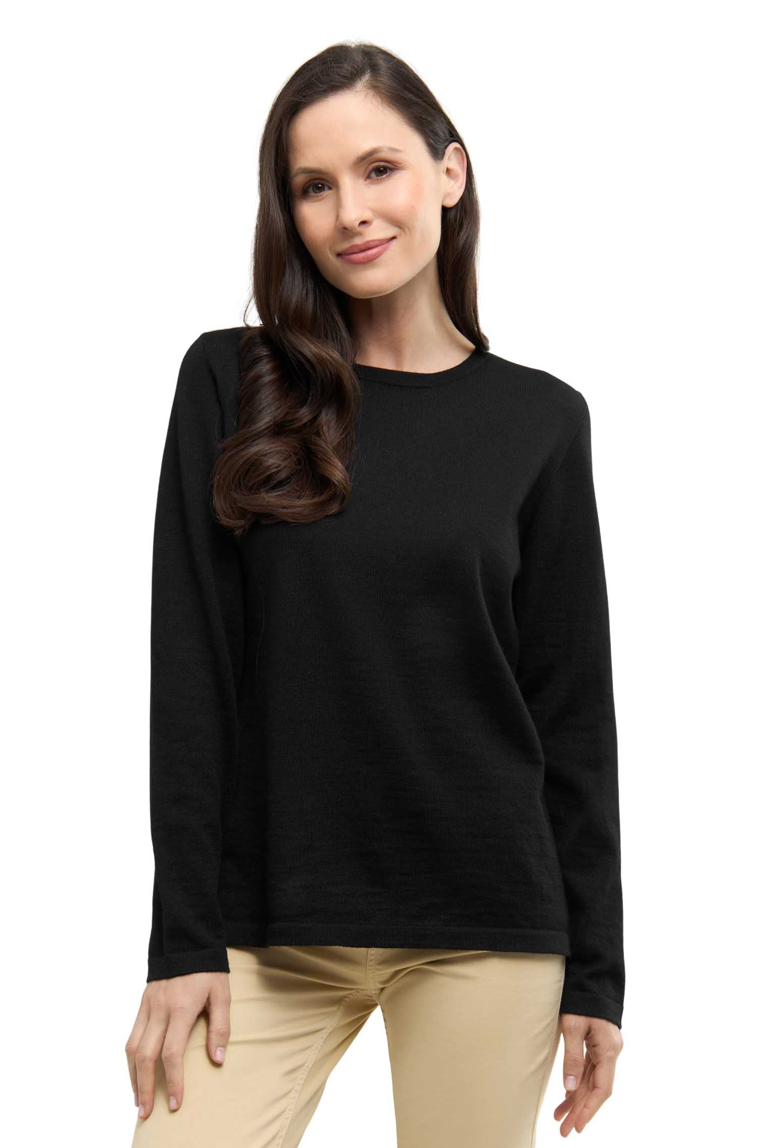 Alpaka Damen Pullover APUSENTIAL-schwarz