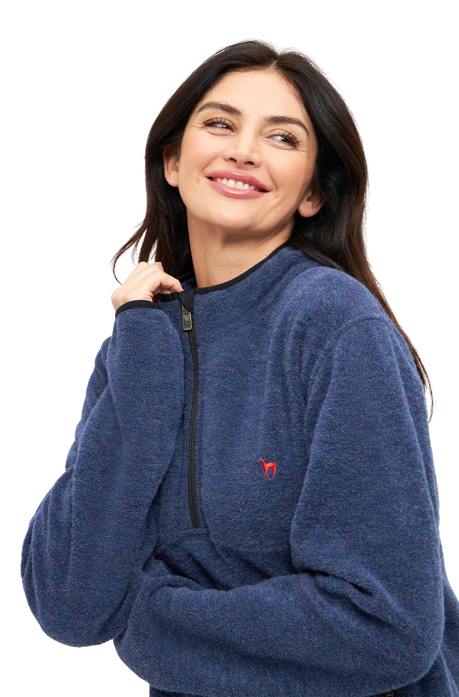 Alpaka Unisex Troyer APU FLEECE-saphirblau