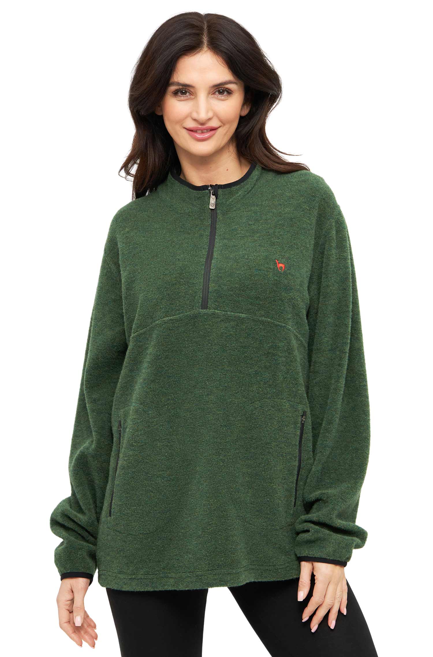 Alpaka Unisex Troyer APU FLEECE-waldgrün