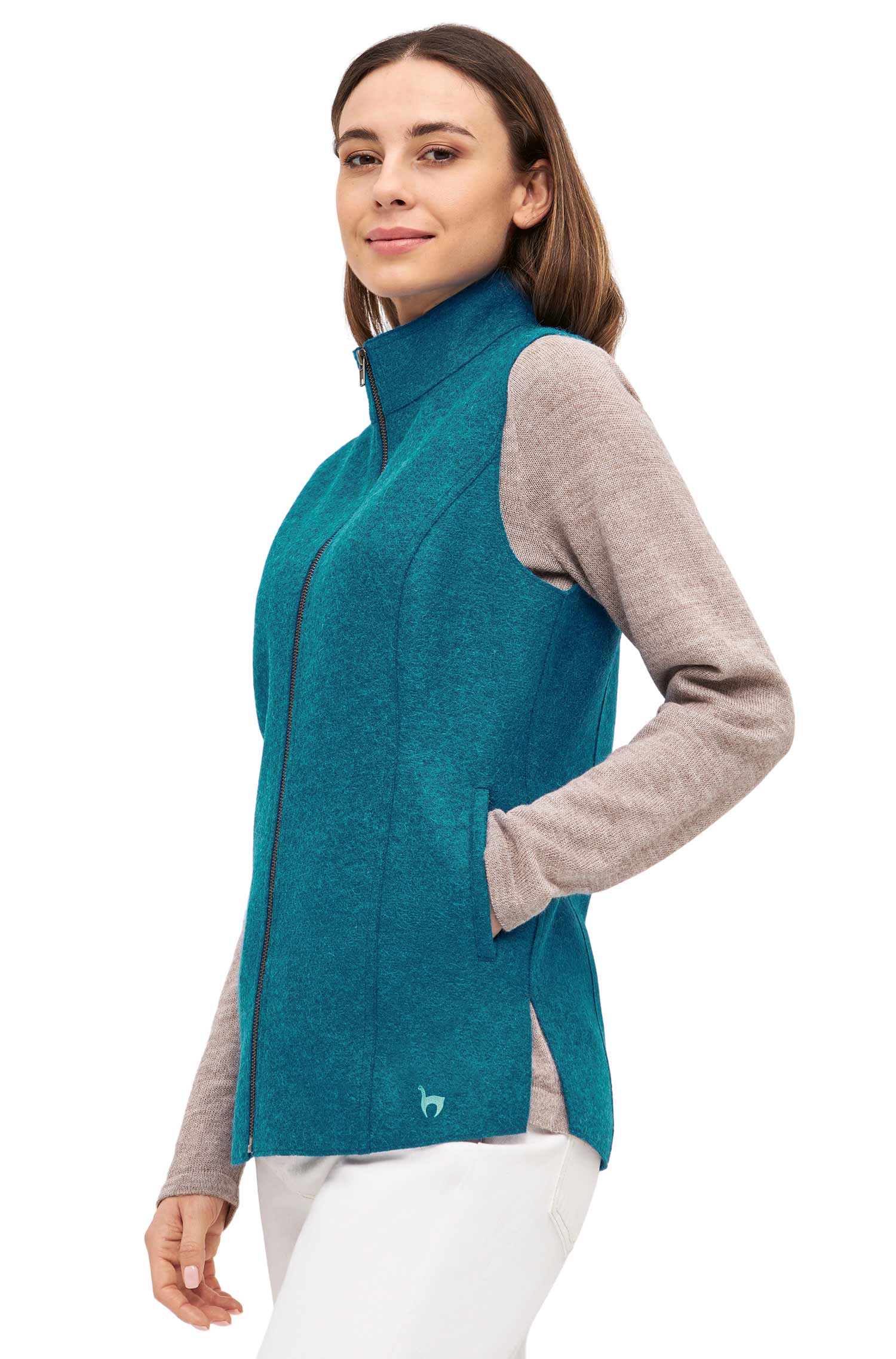 Alpaka Walk-Weste AVELINA-türkis