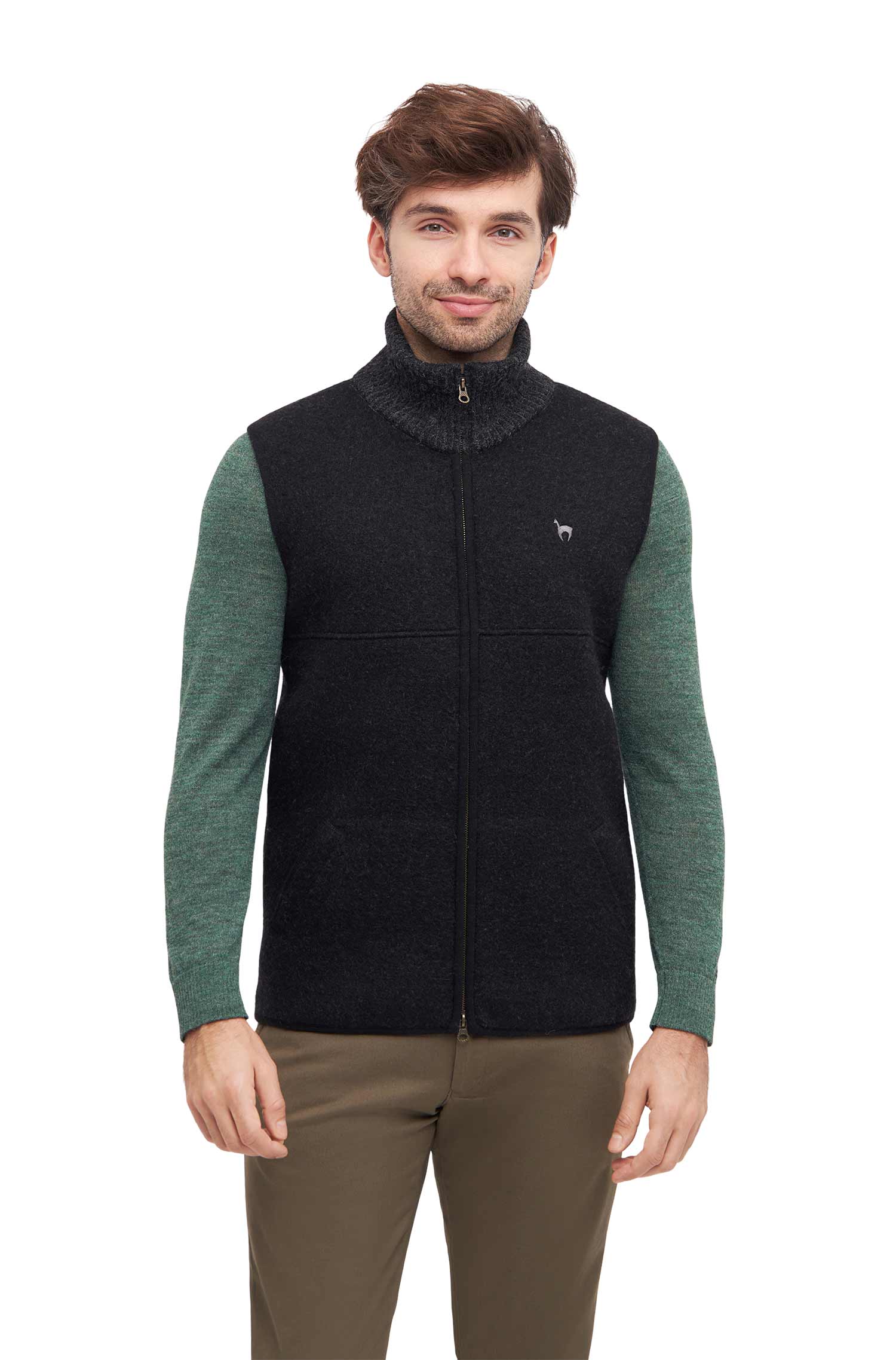 Alpaka Filzweste OLIVER-schwarz