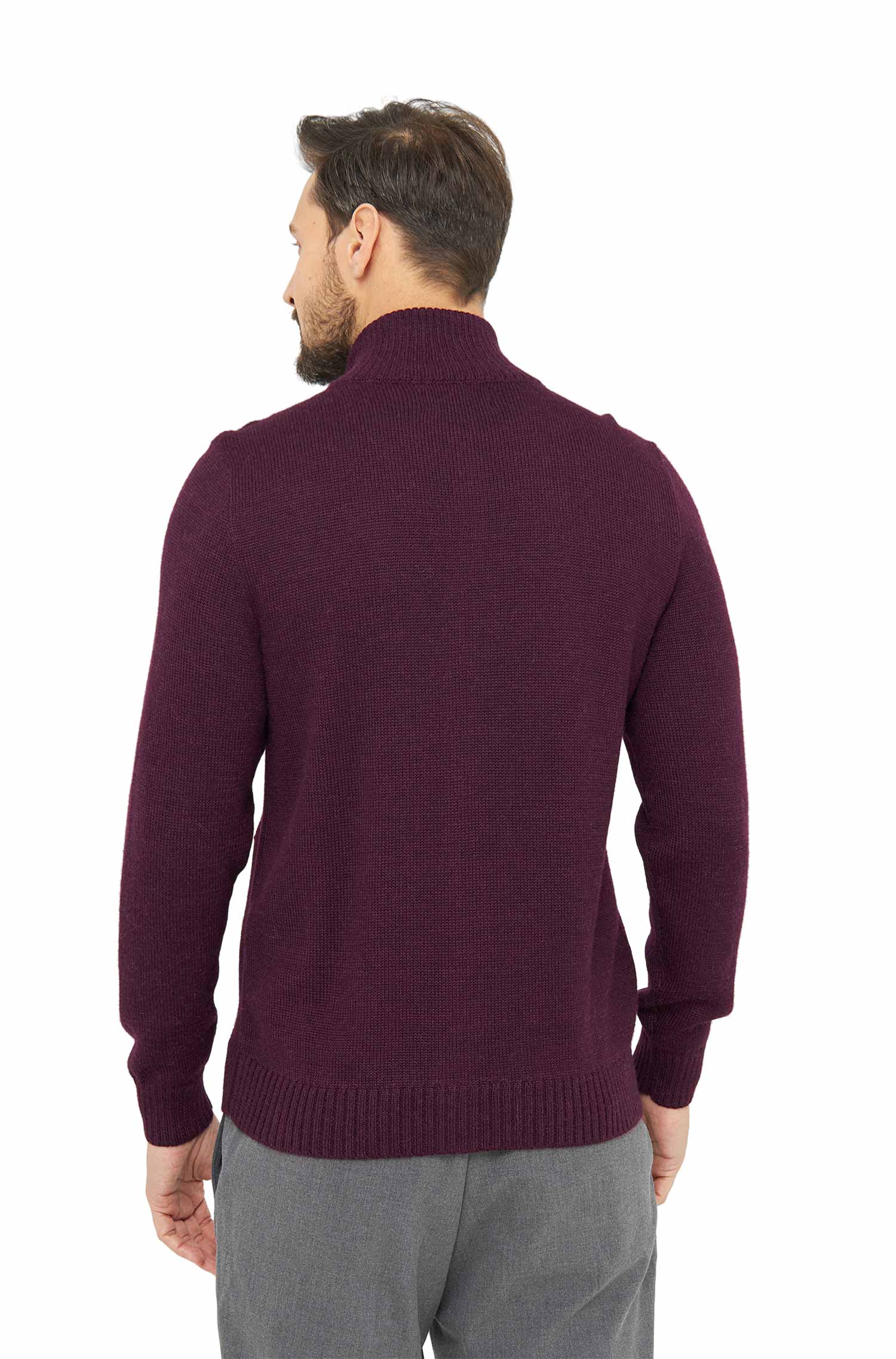 Alpaka Strickjacke RONALDO-aubergine