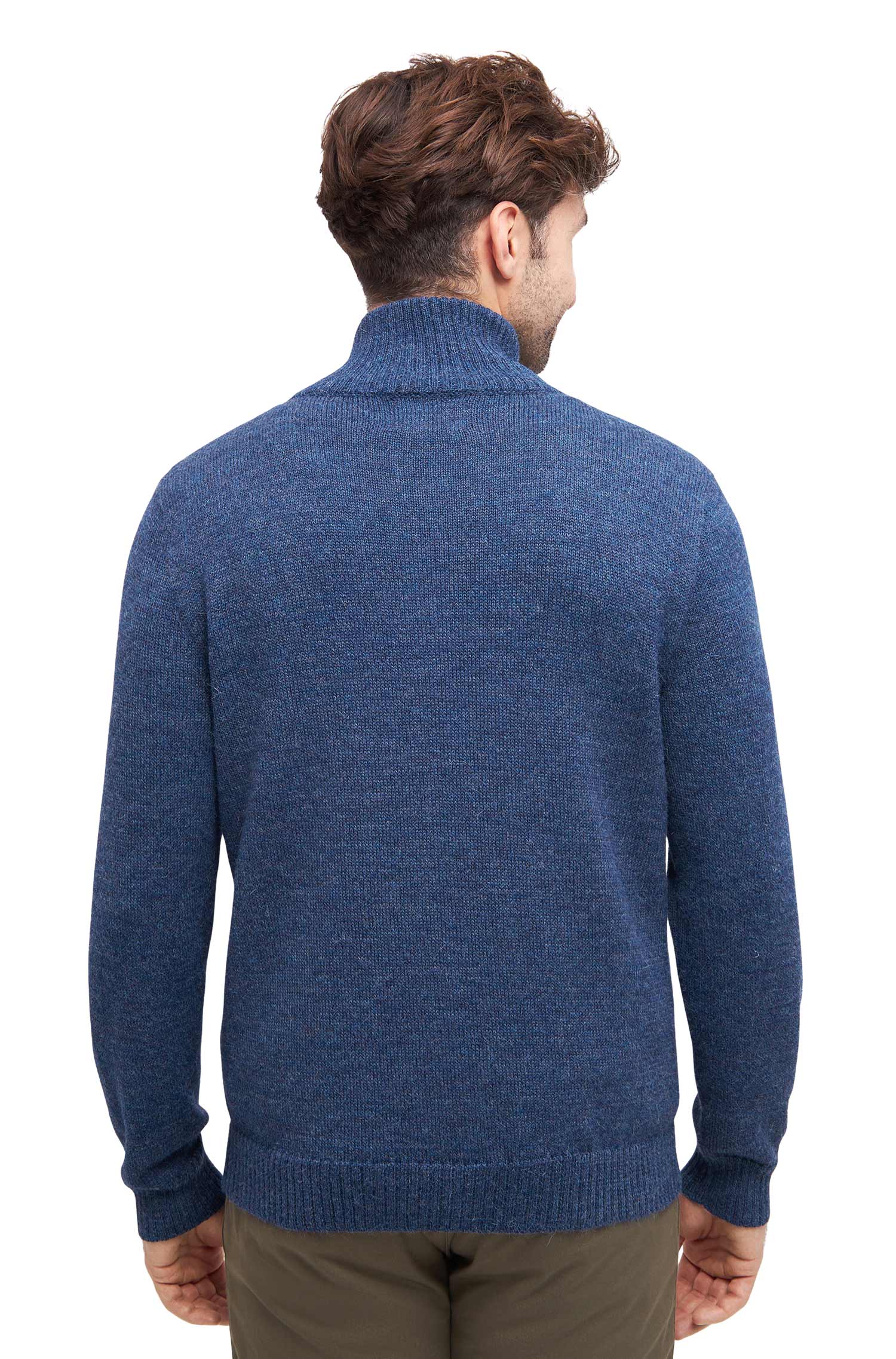 Alpaka Strickjacke RONALDO-blau meliert