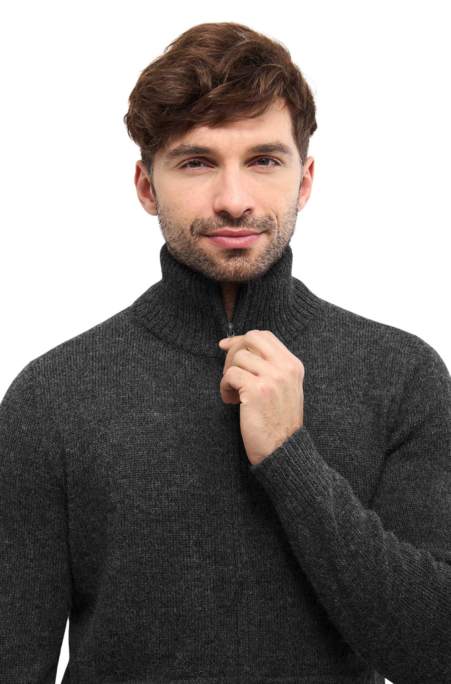 Alpaka Strickjacke RONALDO-grau