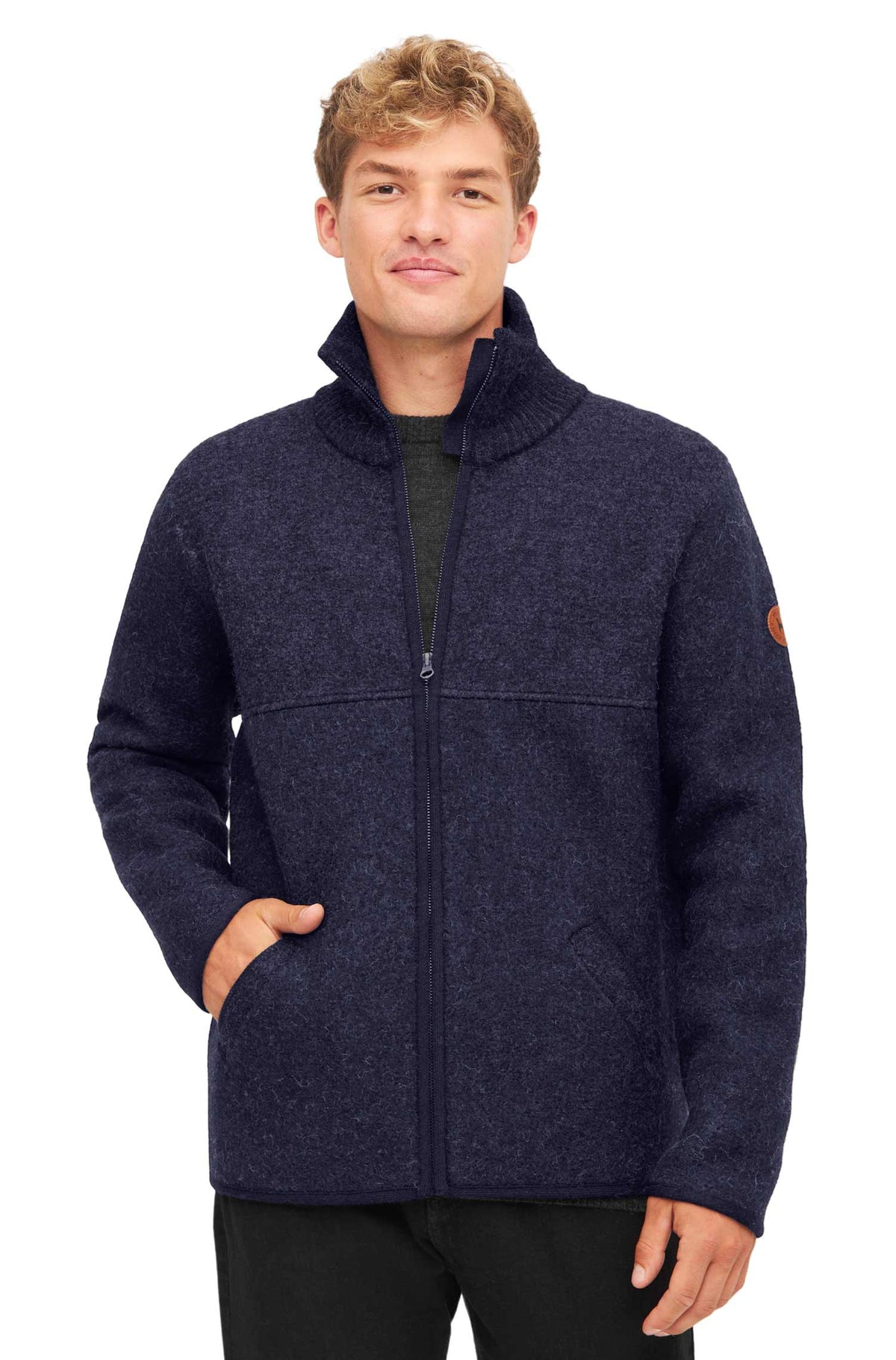 Alpaka Filzjacke OLIVER-dunkelblau