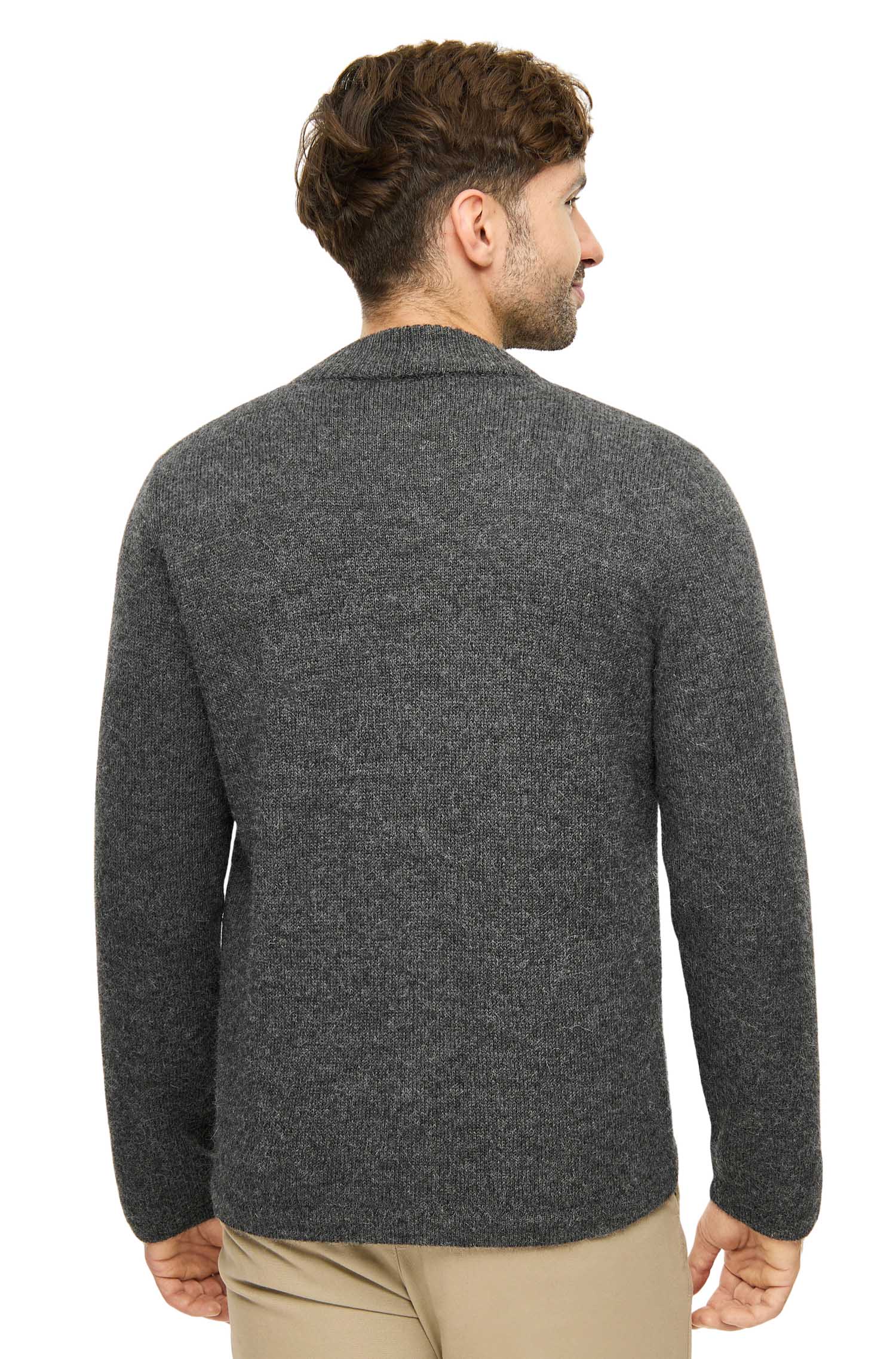 Alpaka Strickjacke BEAU-grau