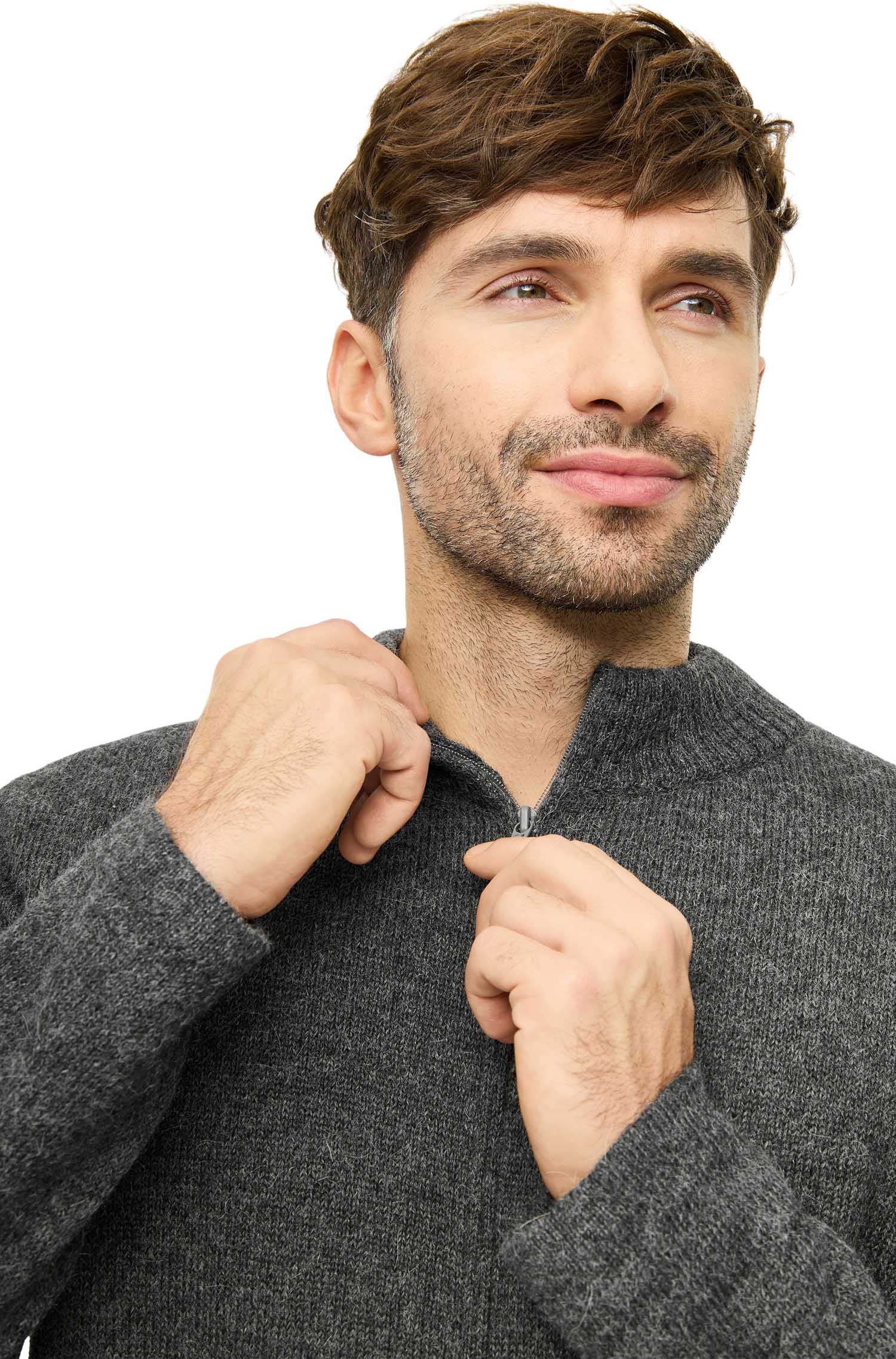 Alpaka Strickjacke BEAU-grau