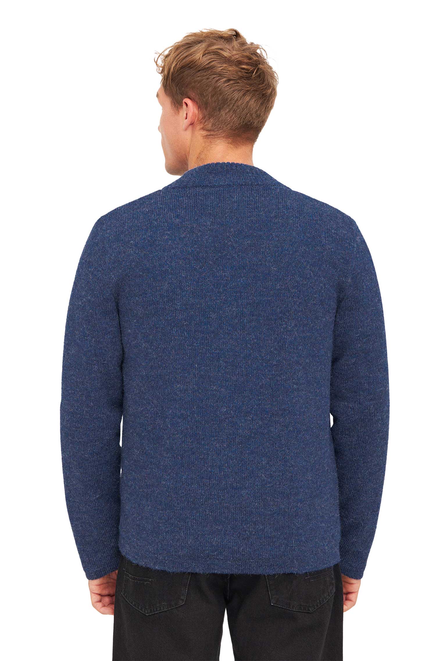 Alpaka Strickjacke BEAU-jeansblau