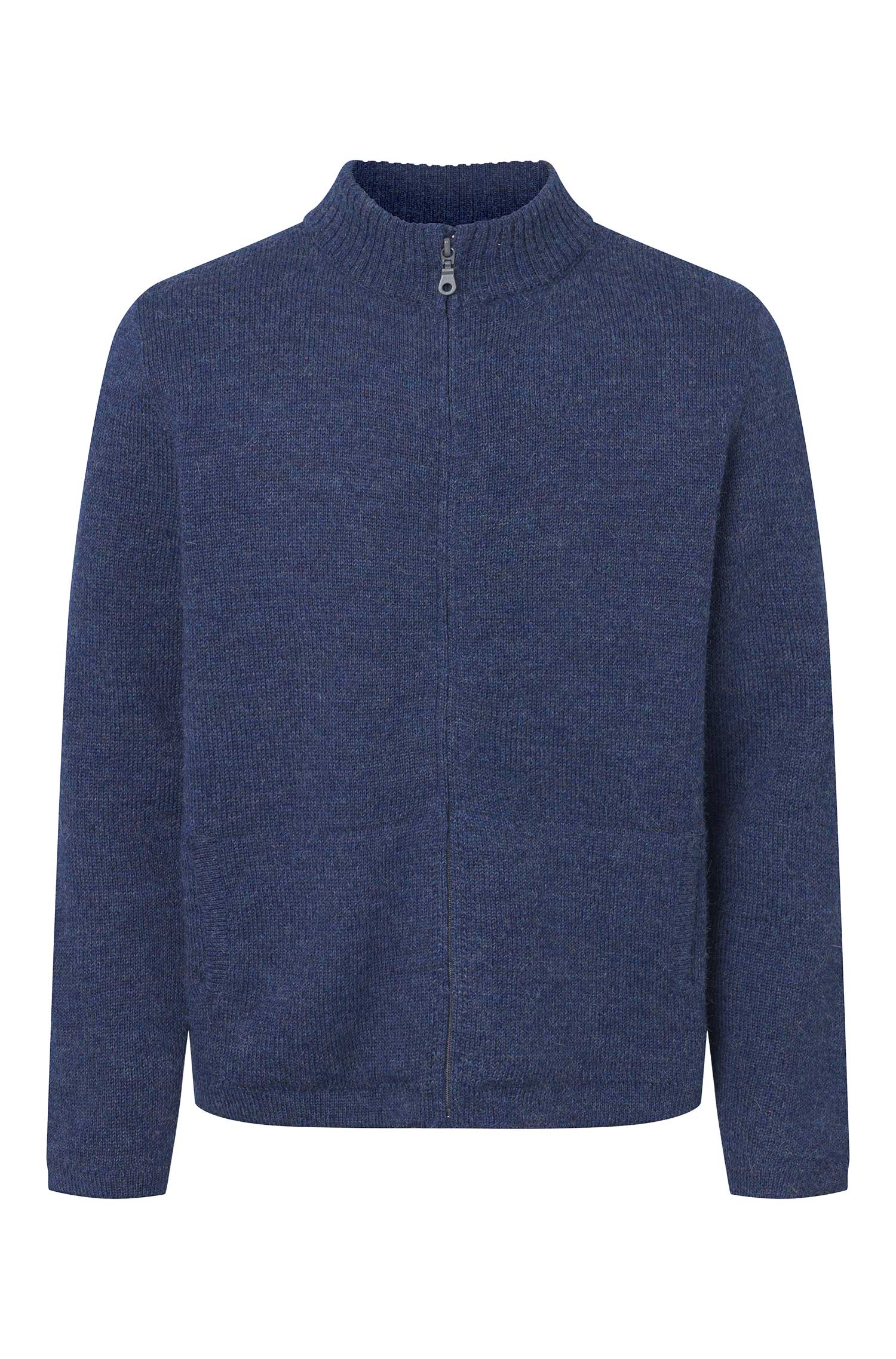 Alpaka Strickjacke BEAU-jeansblau