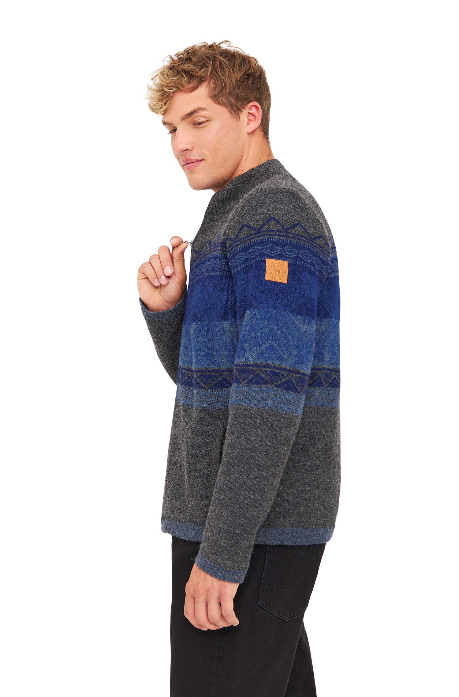 Alpaka Strickjacke GAEL | gefüttert-anthrazit