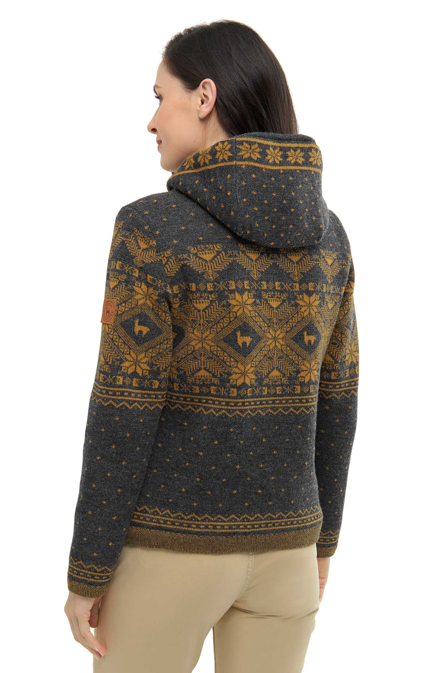 Alpaka Strickjacke ANDEN ROCA | gefüttert-anthrazit