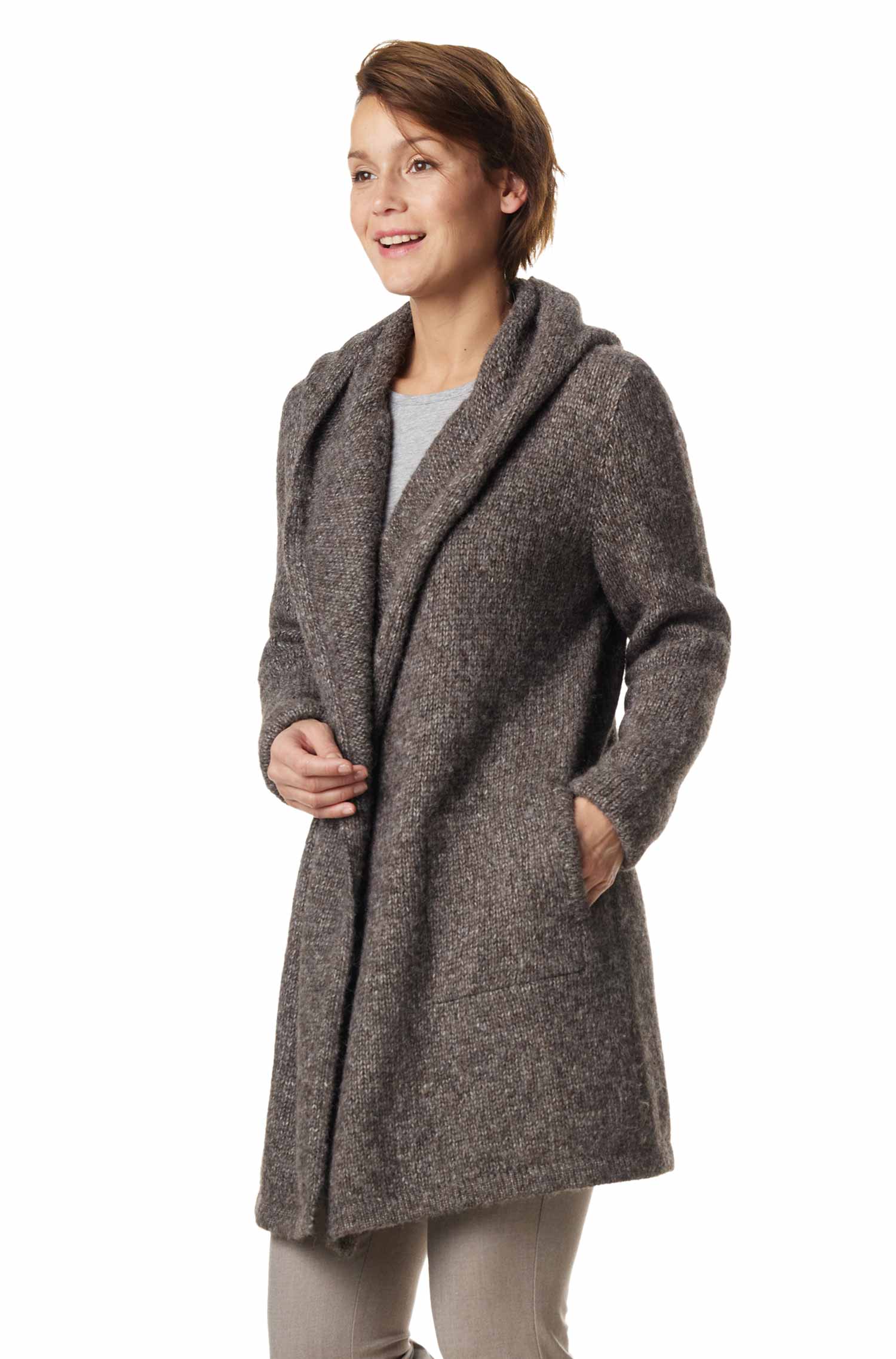 Alpaka Strickjacke ANNABELL-walnussbraun