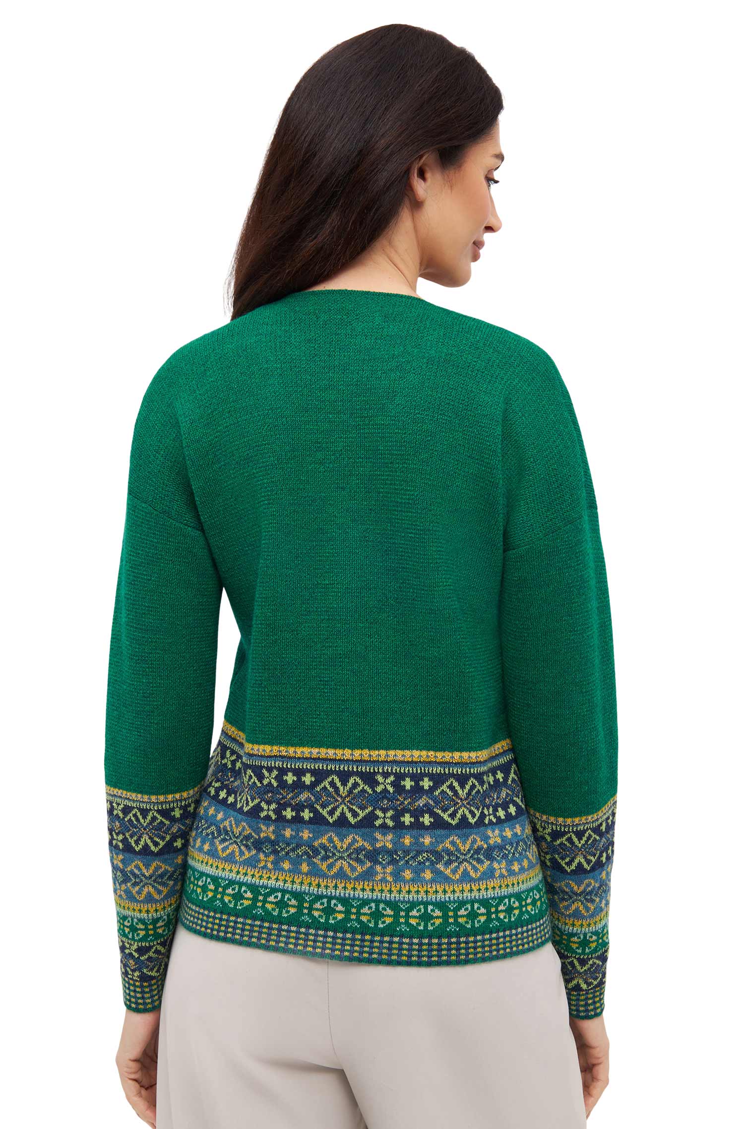 Alpaka Strickjacke COLORES ANDEN-jade