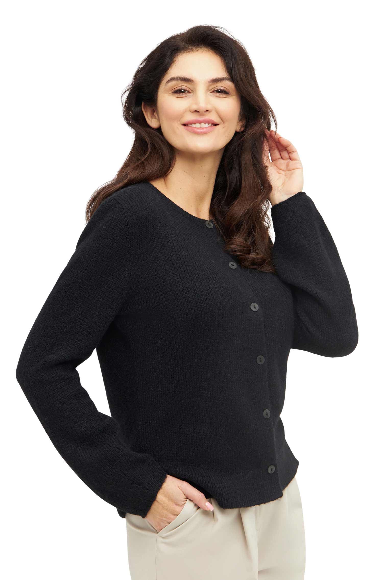 Alpaka Strickjacke PACA-schwarz