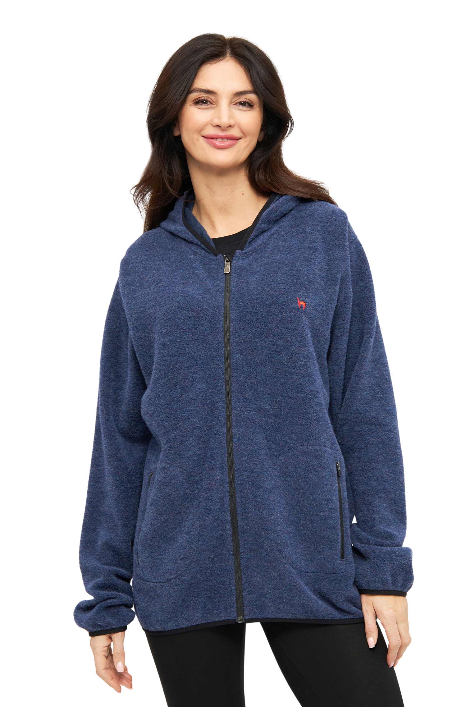 Alpaka Unisex Kapuzenjacke APU FLEECE-saphirblau