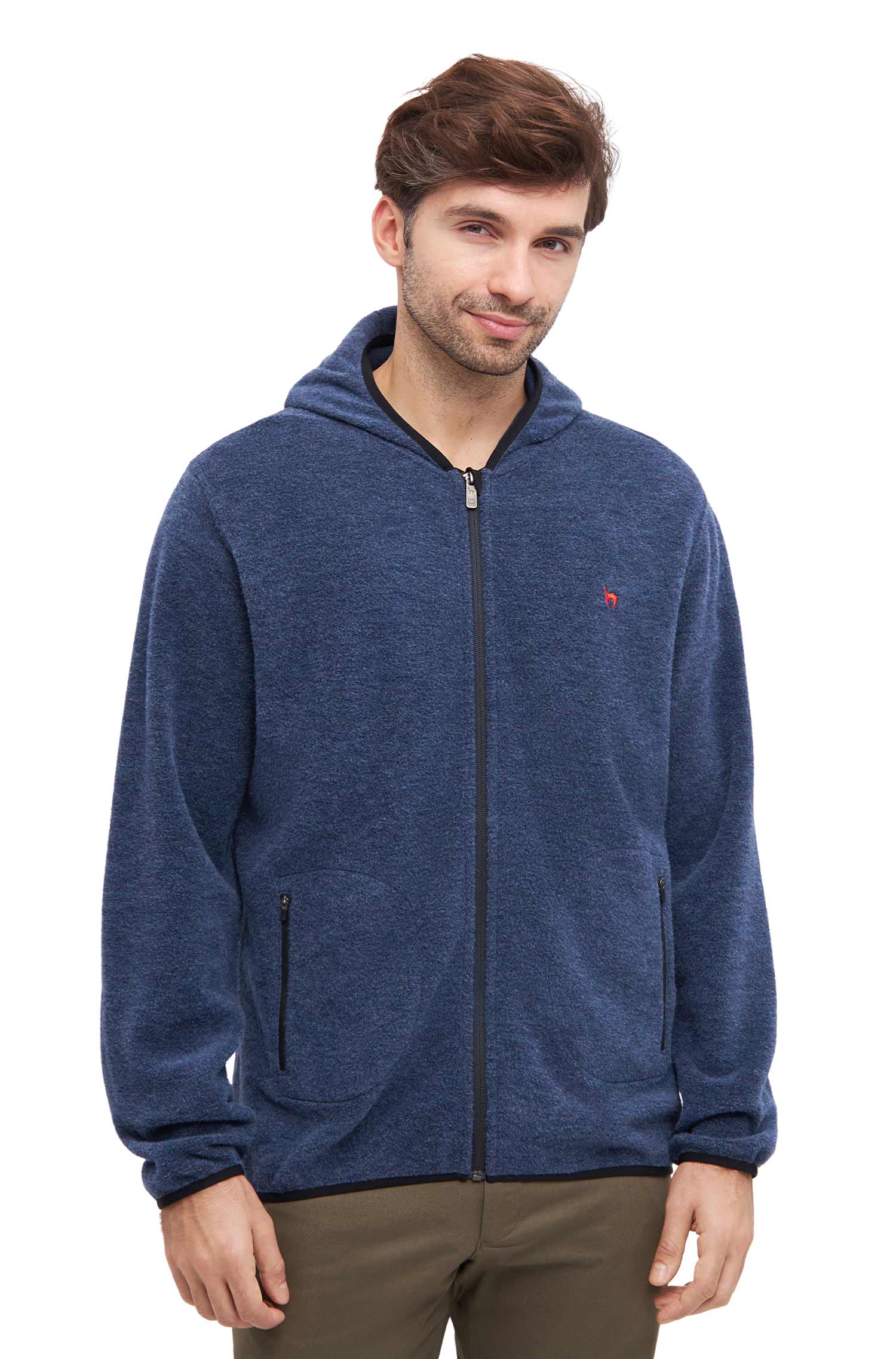 Alpaka Unisex Kapuzenjacke APU FLEECE-saphirblau