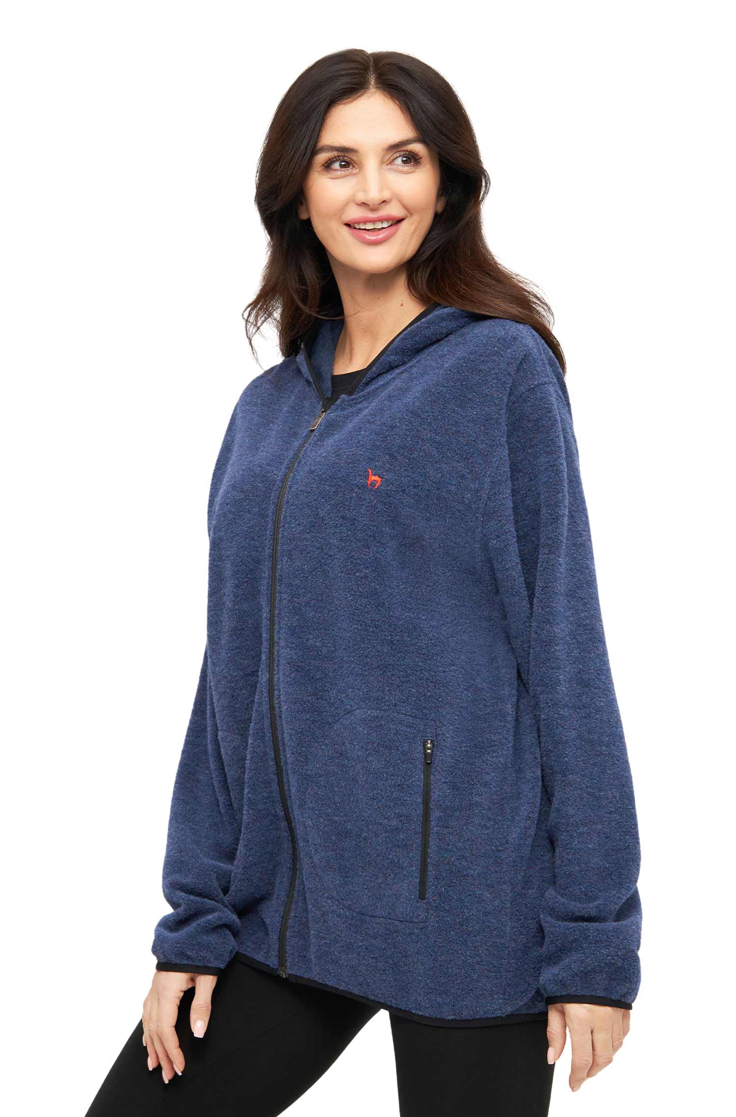 Alpaka Unisex Kapuzenjacke APU FLEECE-saphirblau