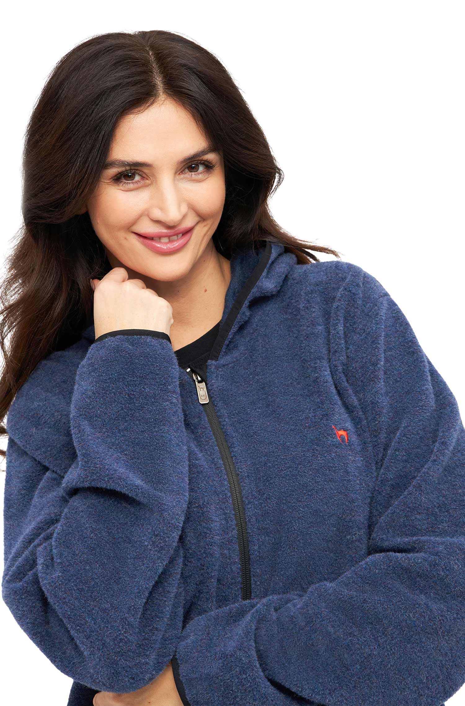Alpaka Unisex Kapuzenjacke APU FLEECE-saphirblau