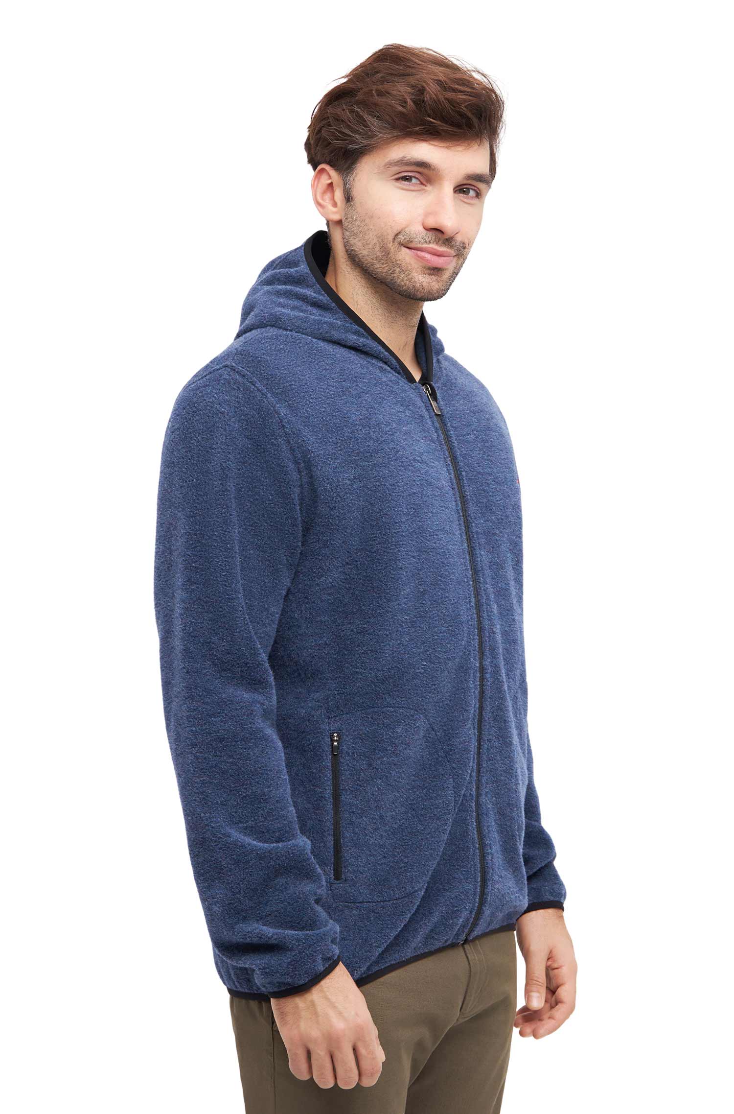 Alpaka Unisex Kapuzenjacke APU FLEECE-saphirblau
