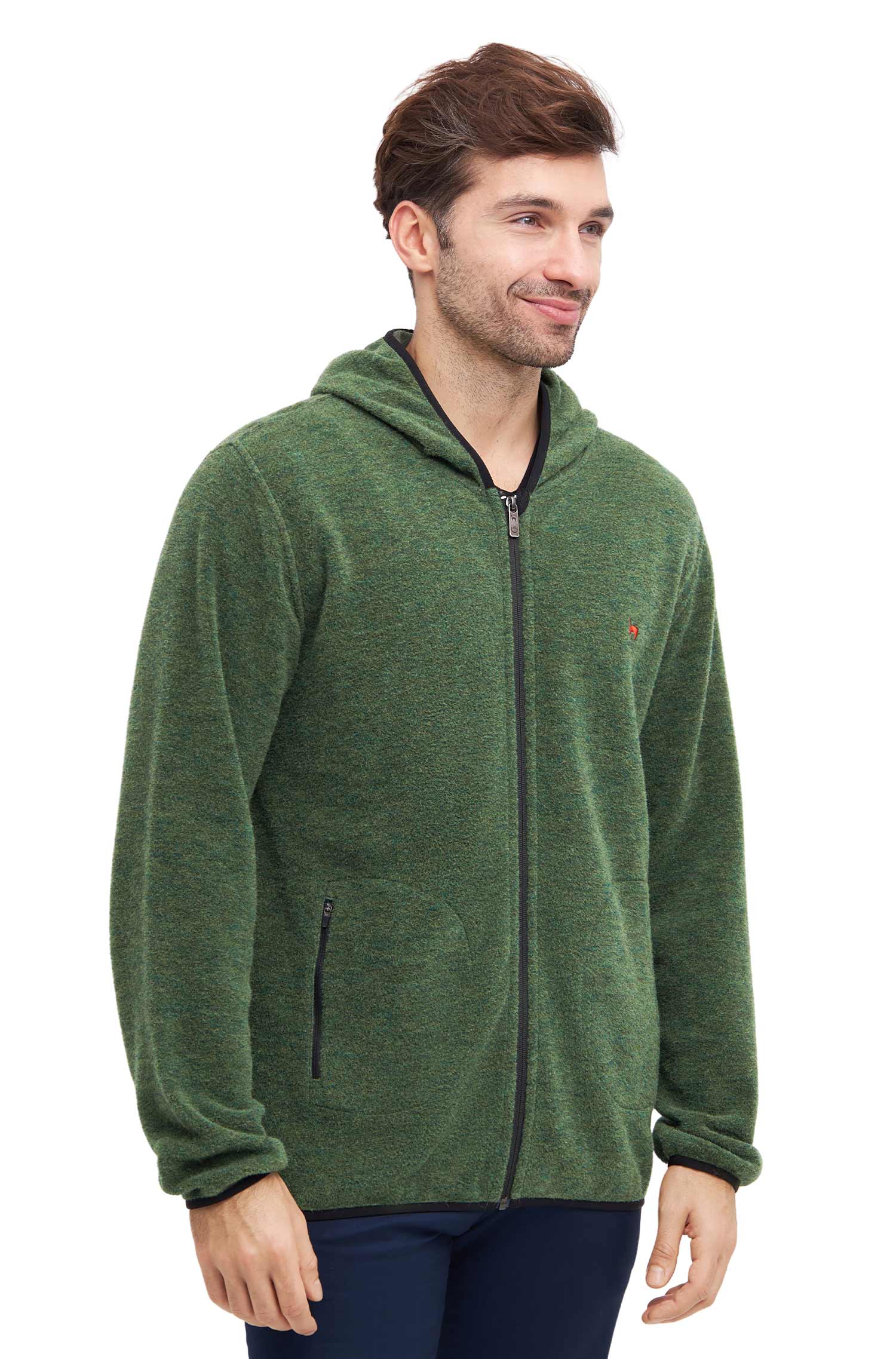 Alpaka Unisex Kapuzenjacke APU FLEECE-waldgrün