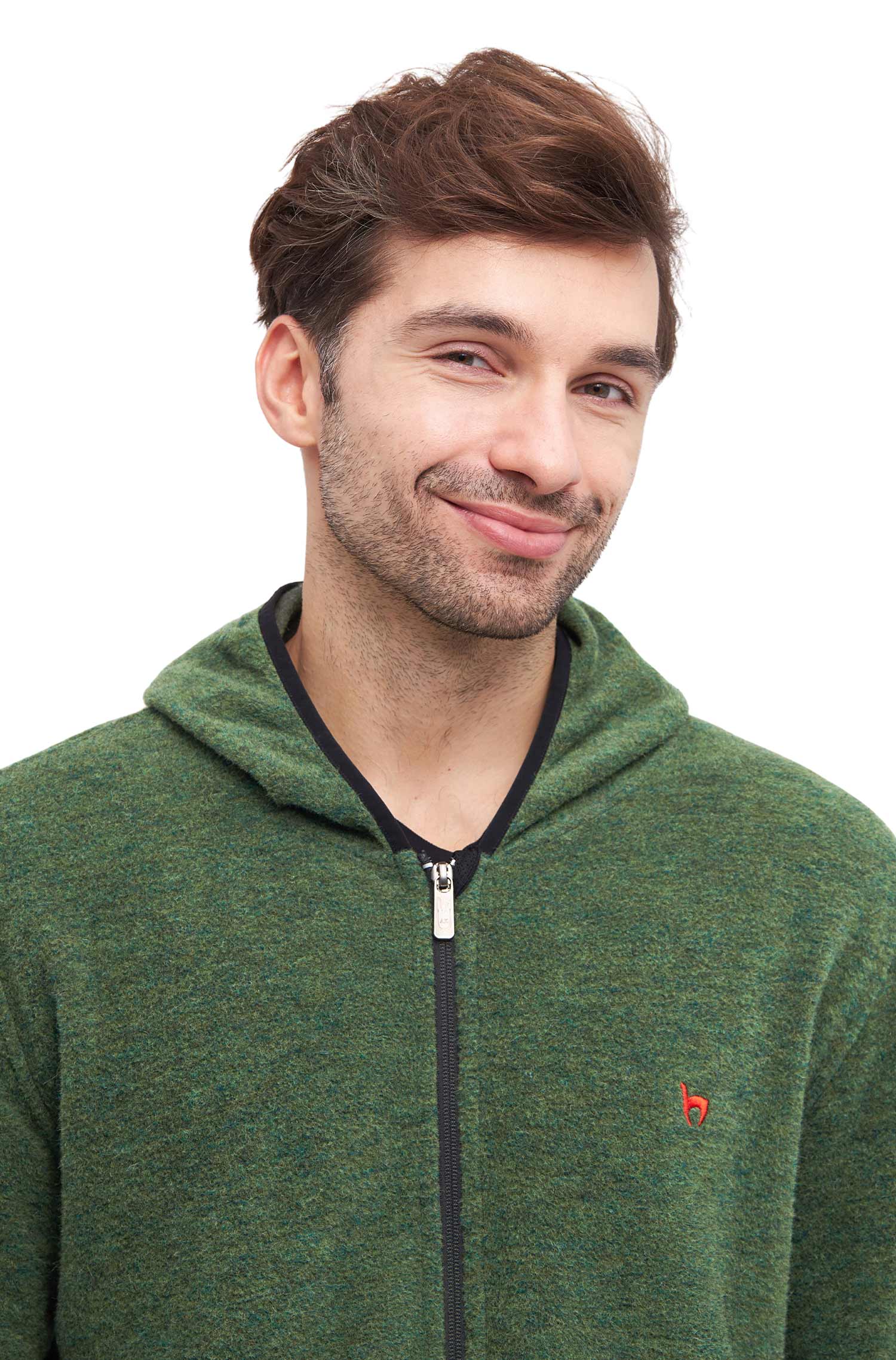 Alpaka Unisex Kapuzenjacke APU FLEECE-waldgrün