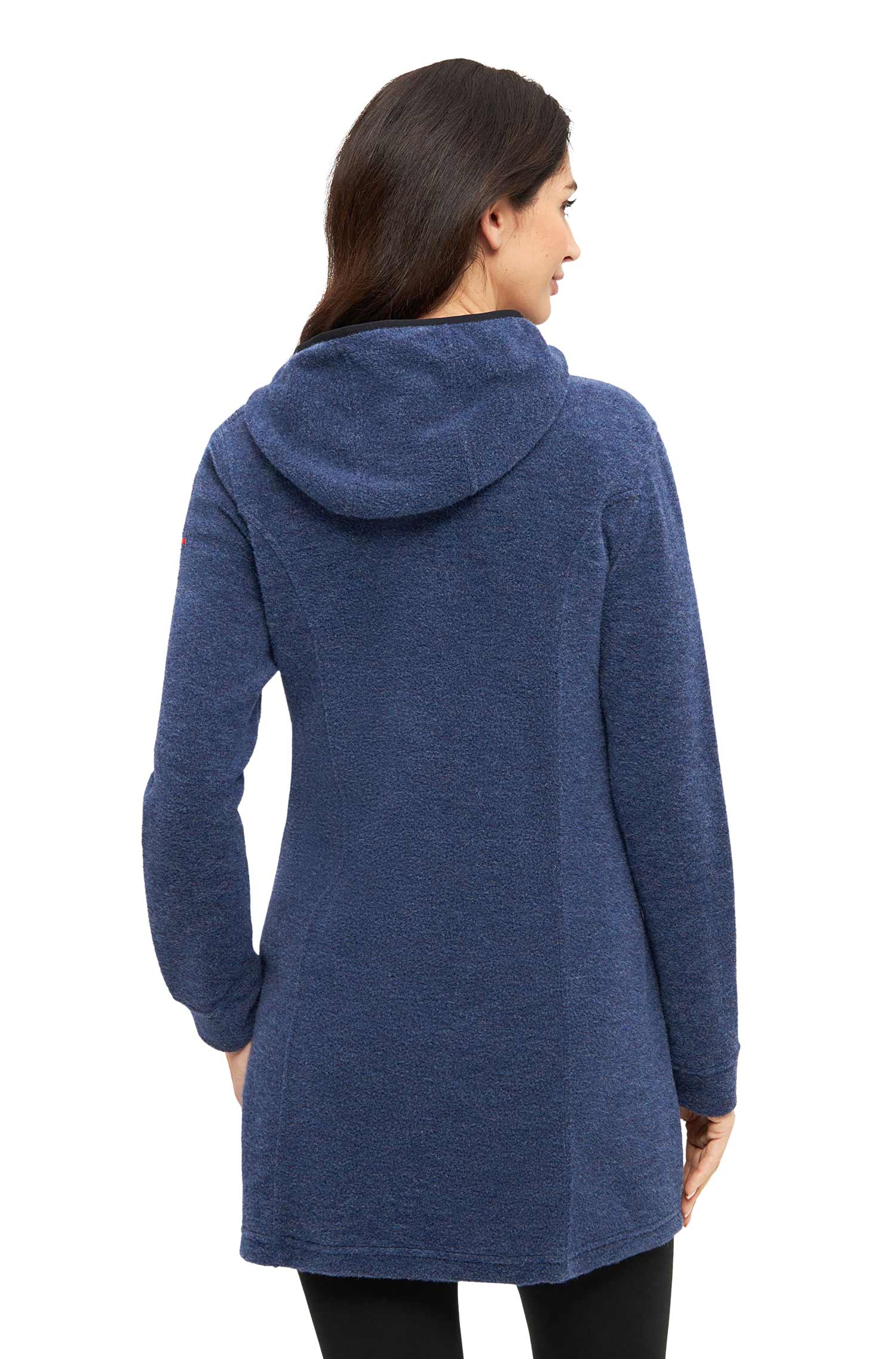 Alpaka Kapuzenmantel APU FLEECE-saphirblau