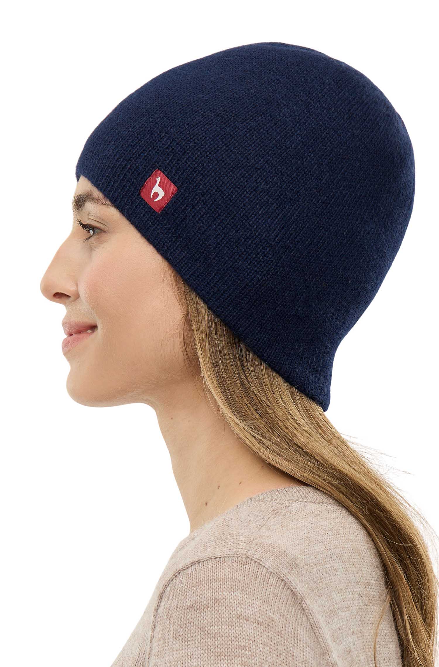 Alpaka Wendemütze UNI-marineblau/kakao
