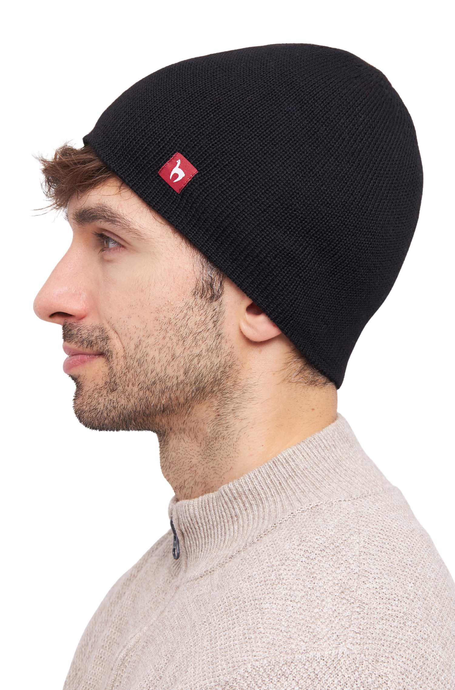 Alpaka Wendemütze UNI-schwarz/grau