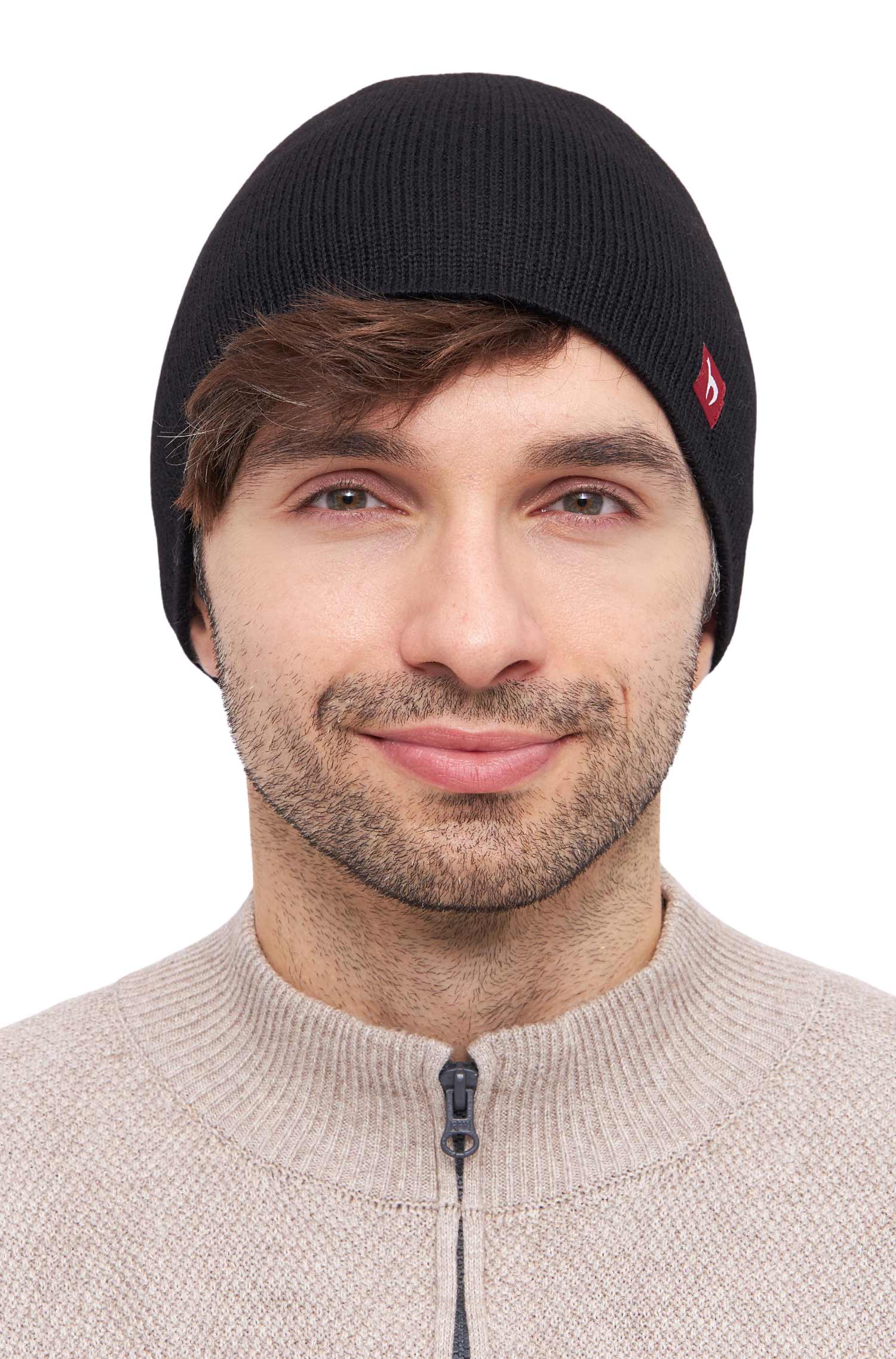 Alpaka Wendemütze UNI-schwarz/grau