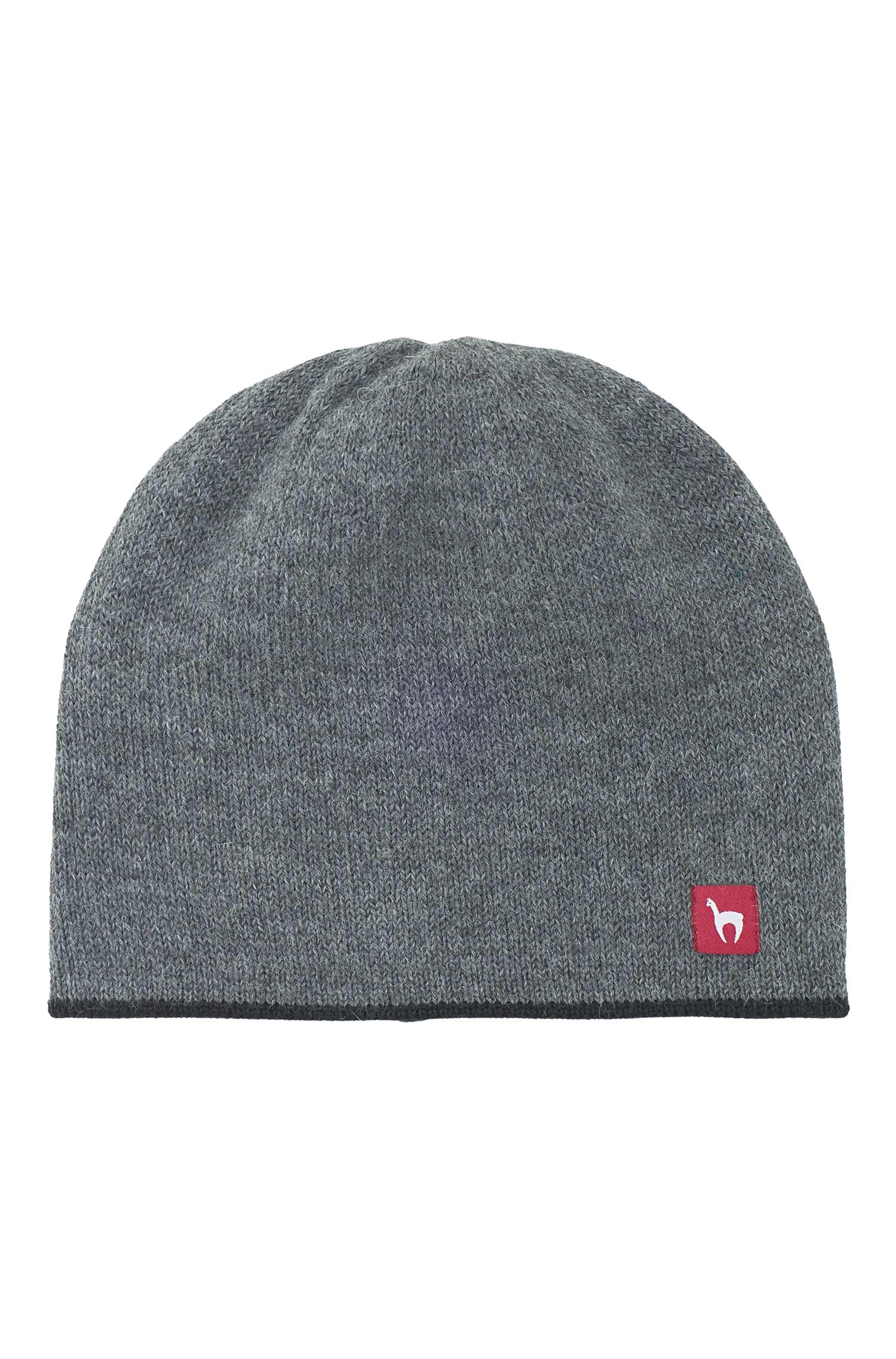 Alpaka Wendemütze UNI-schwarz/grau